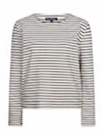 Red Button Shirt Terry Stripe - Creme Navy