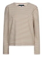 Red Button Shirt Terry Stripe - Creme Espresso