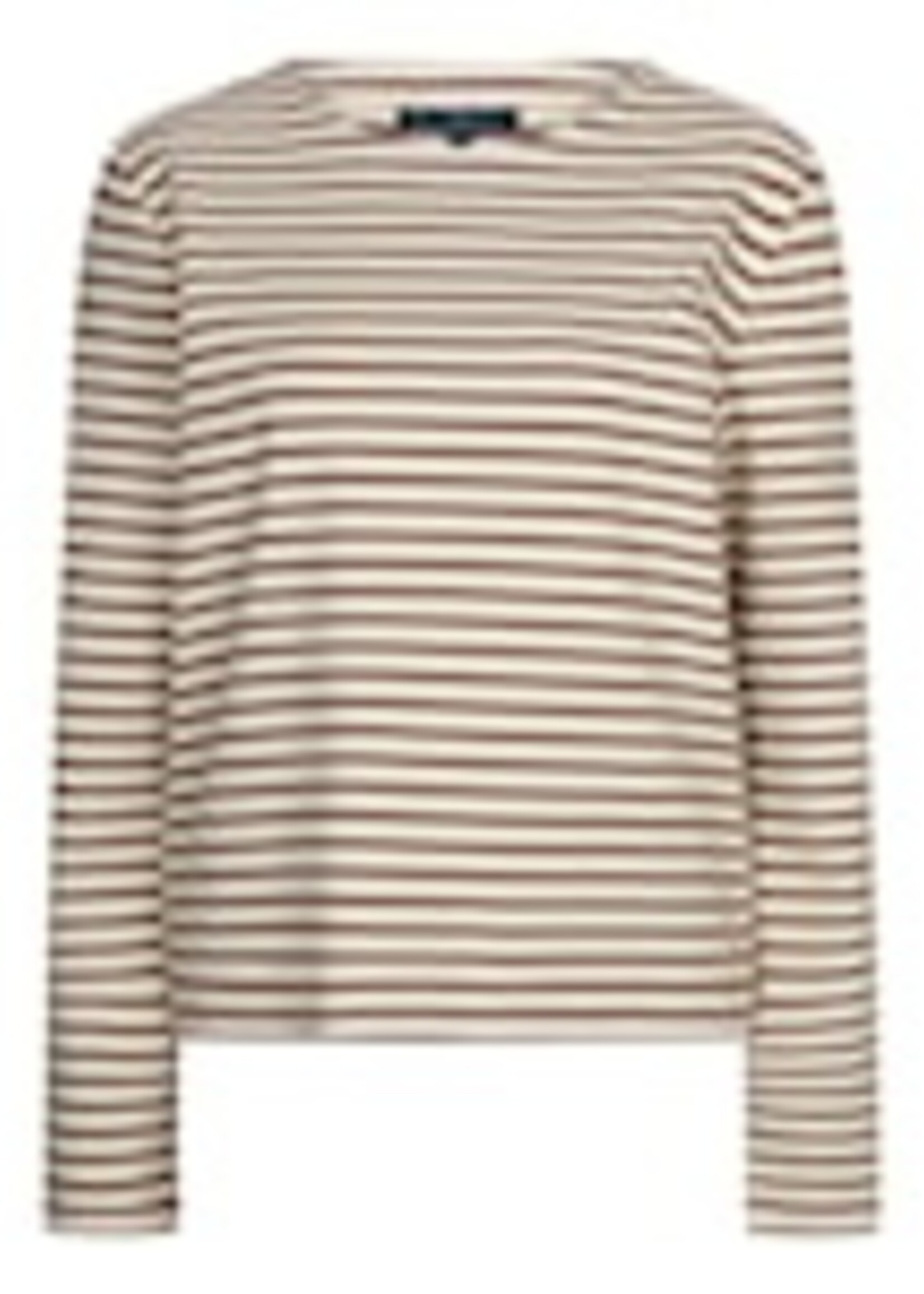 Red Button Shirt Terry Stripe - Creme Espresso
