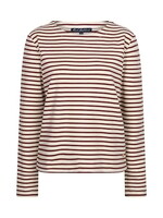 Red Button Shirt Terry Stripe - Creme Darkberry