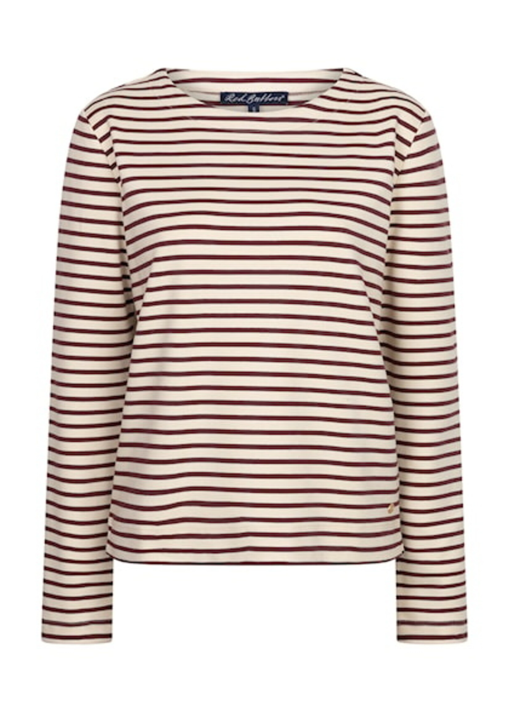 Red Button Shirt Terry Stripe - Creme Darkberry