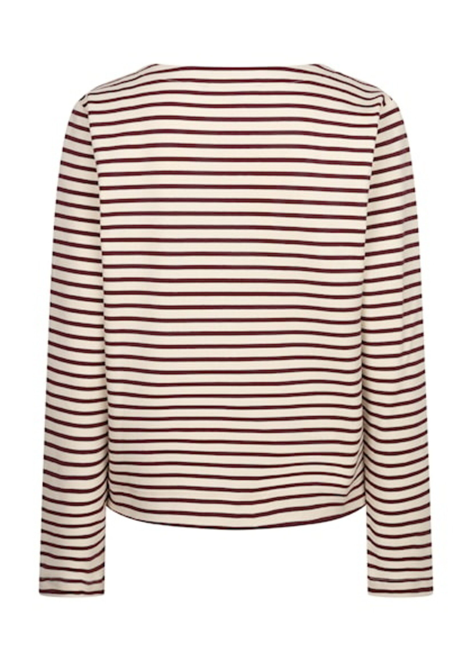 Red Button Shirt Terry Stripe - Creme Darkberry