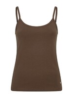Red Button Singlet - Mud