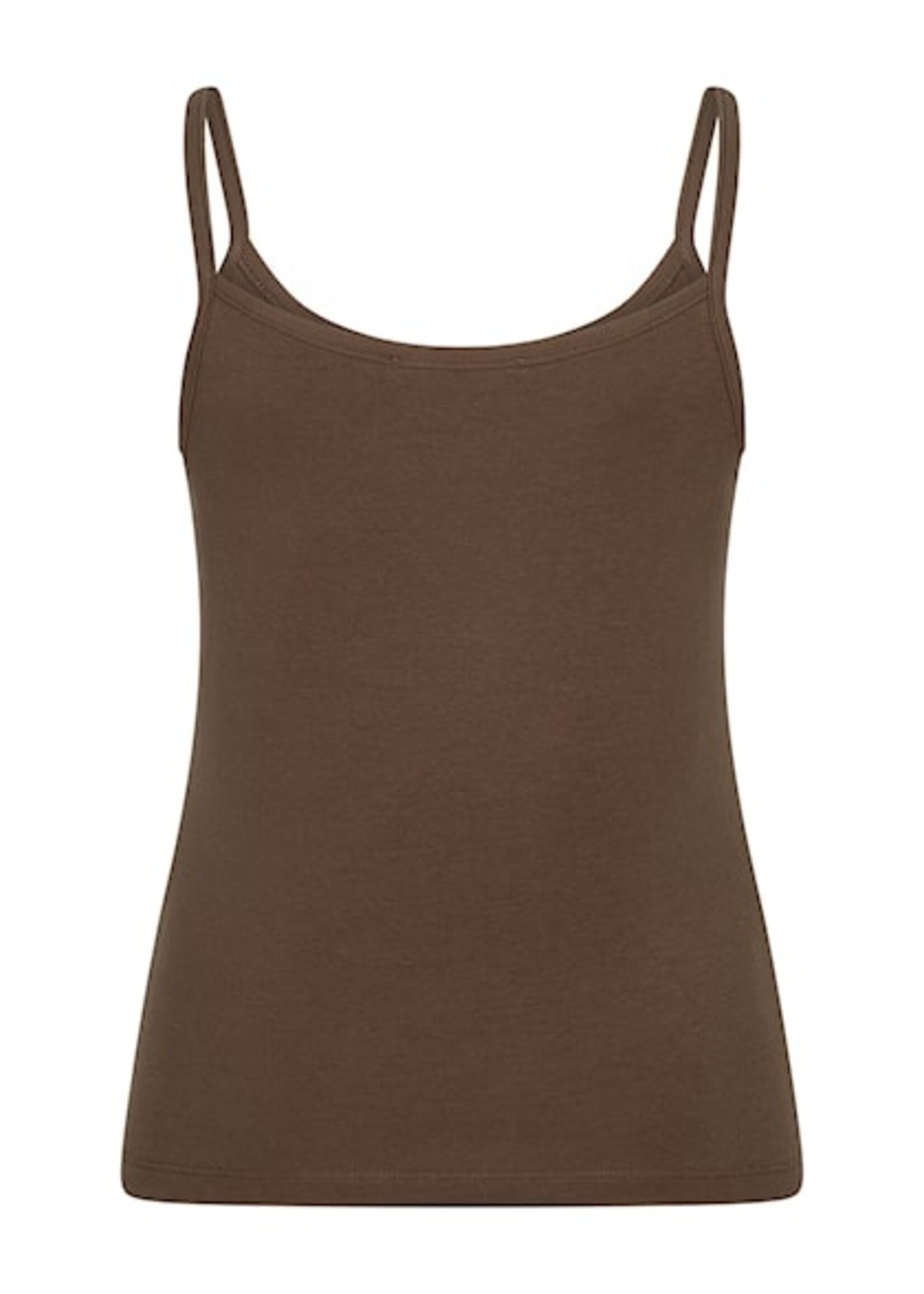 Red Button Singlet - Mud