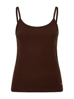 Red Button Singlet - Espresso