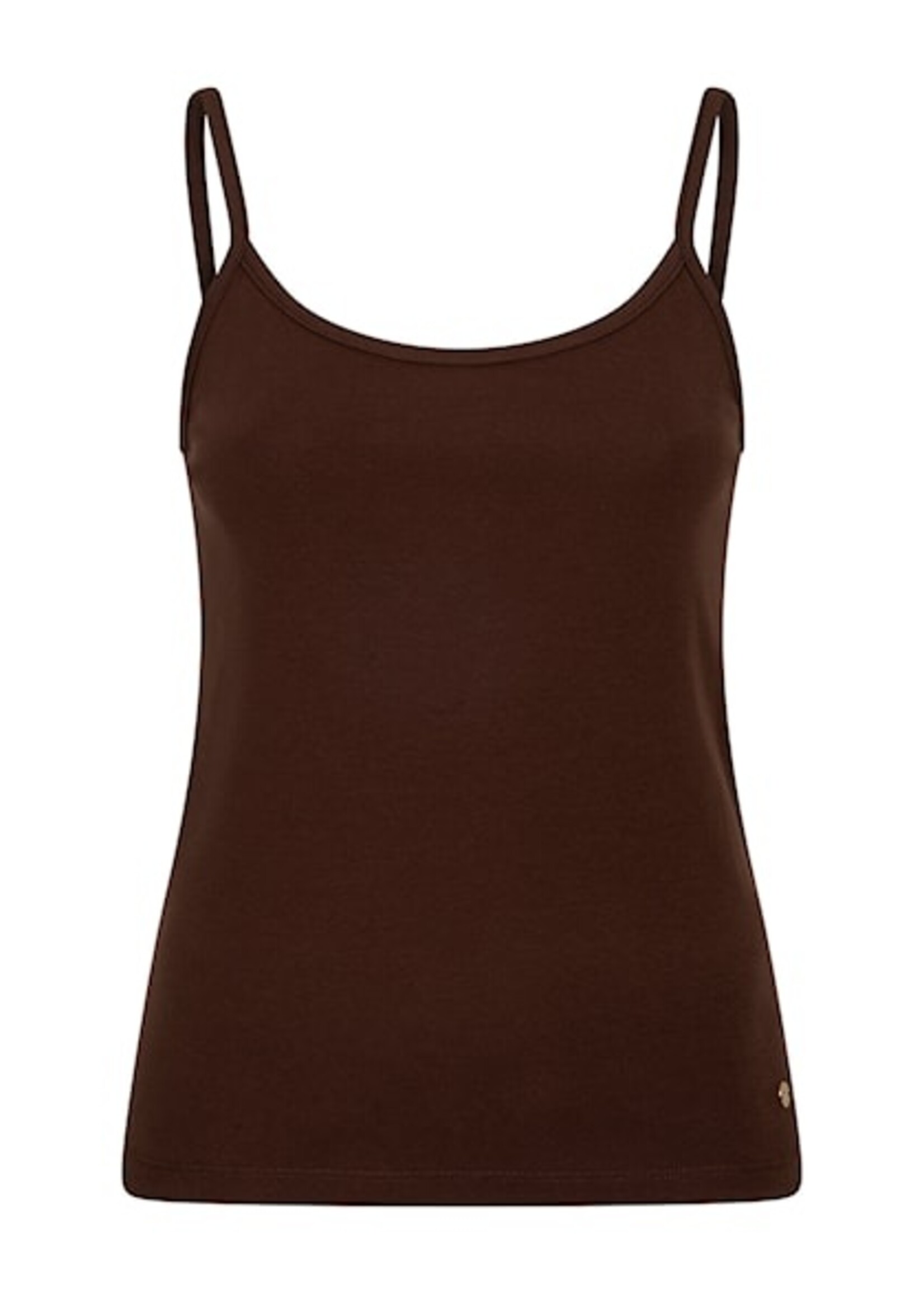 Red Button Singlet - Espresso