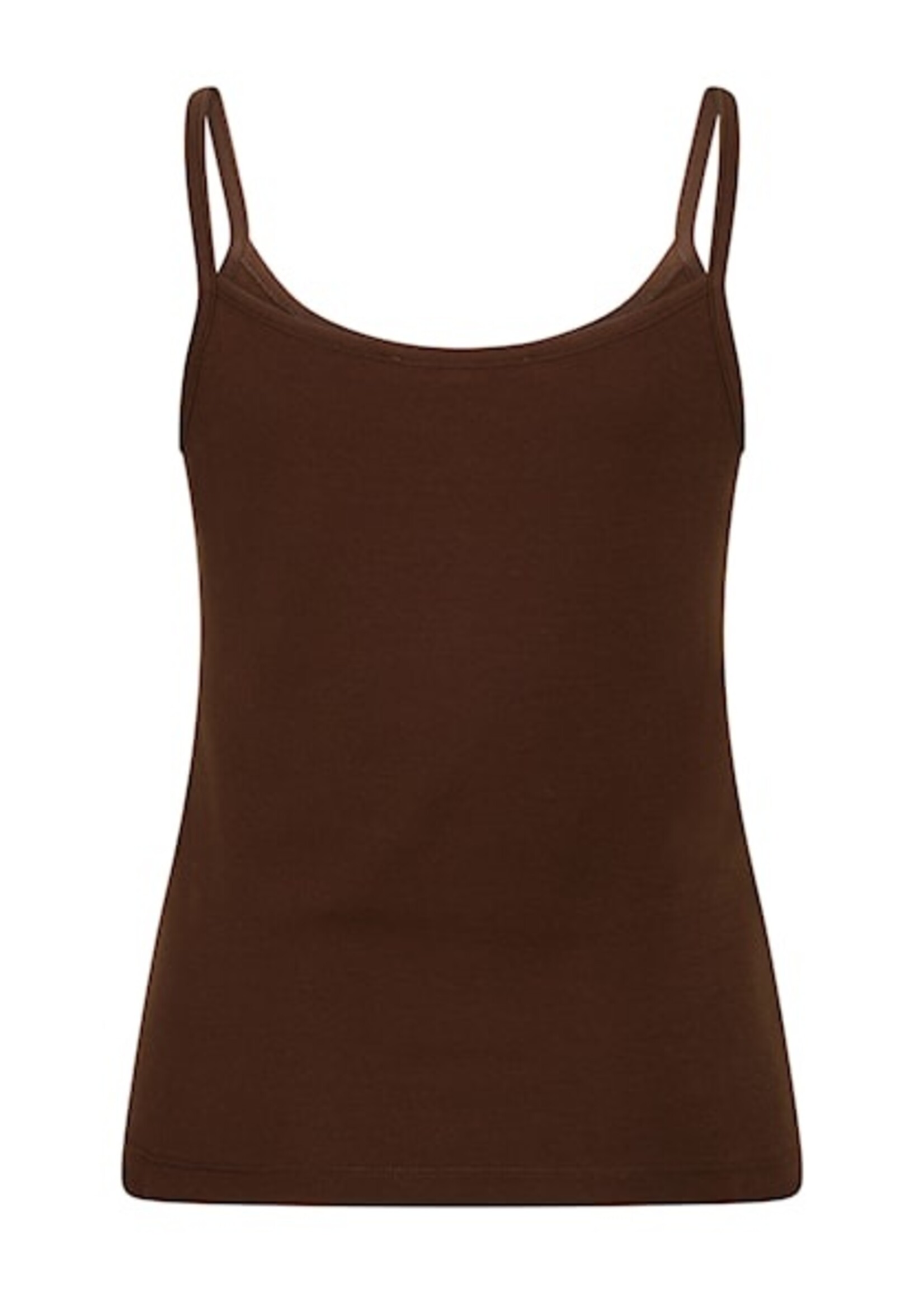 Red Button Singlet - Espresso