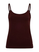 Red Button Singlet - Burgundy