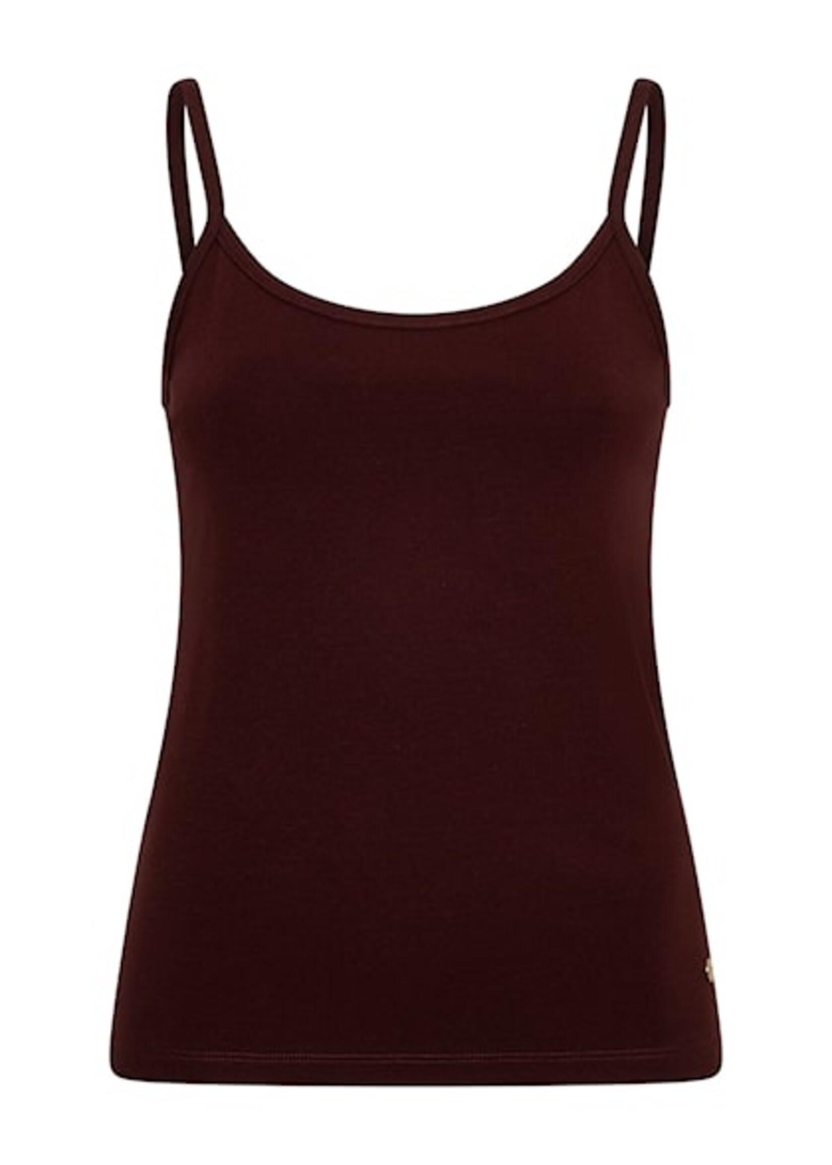 Red Button Singlet - Burgundy