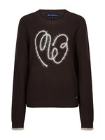 Red Button Sweater Ribbon Logo - Espresso