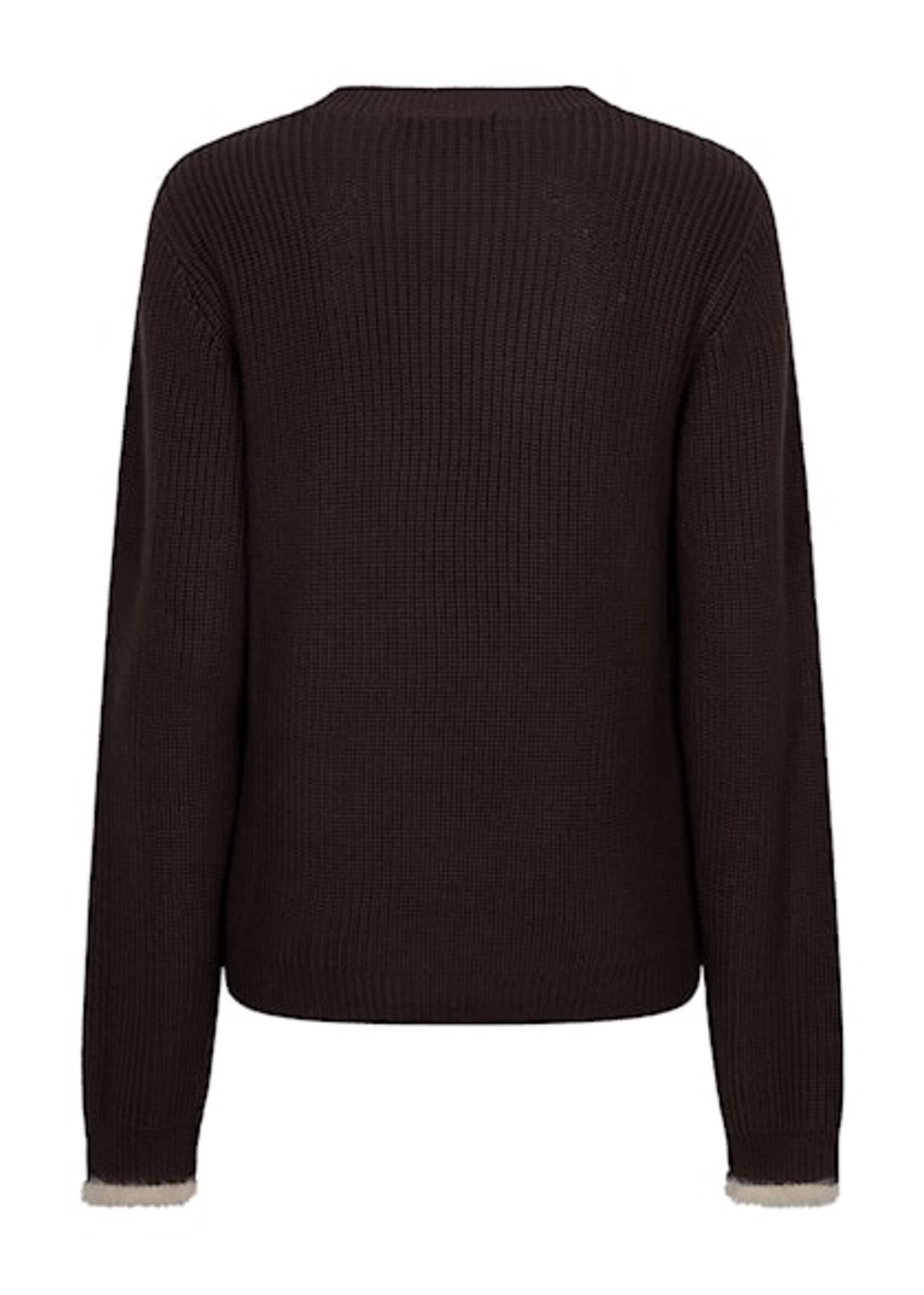 Red Button Sweater Ribbon Logo - Espresso