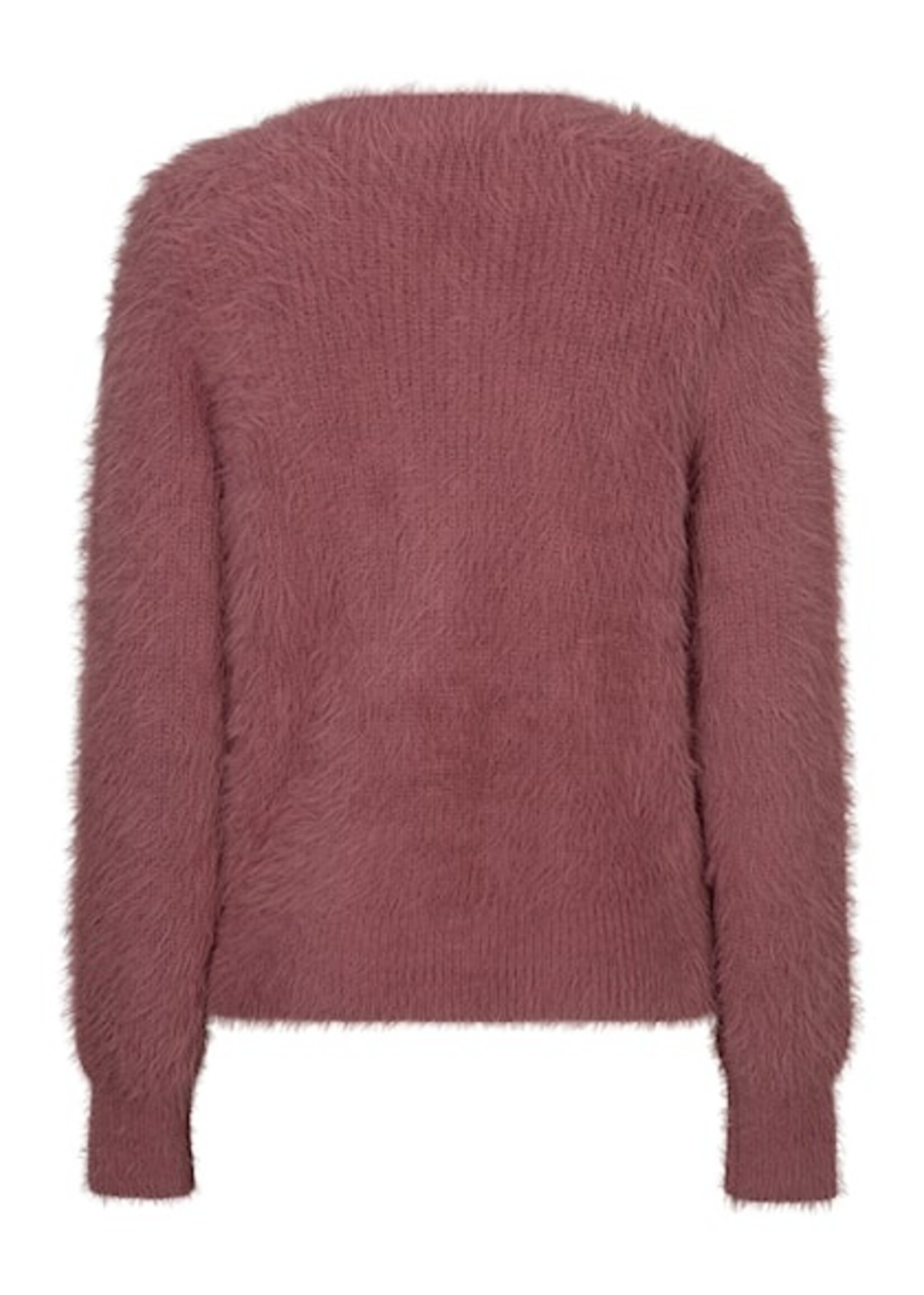 Red Button Cardigan Fuzzy - Mauve
