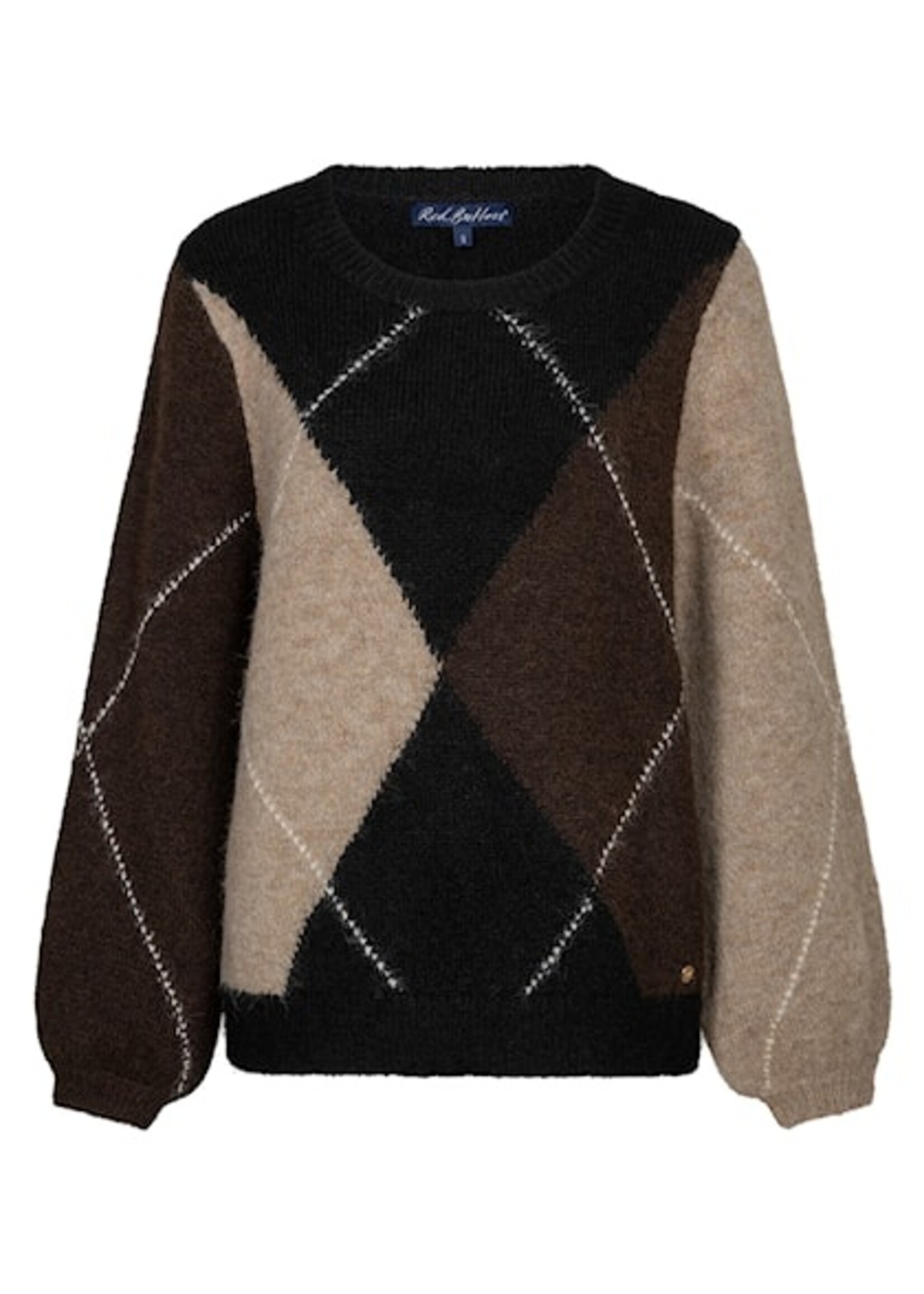 Red Button Sweater Argyle - Espresso