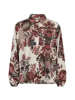 Freequent Blouse Sammy Sateen Printed - Moonbeam Red