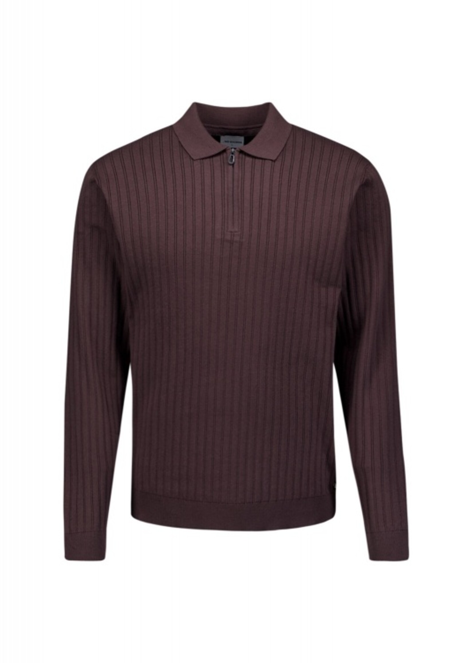 No Excess Polo Half Zip Collar - Dark Brown
