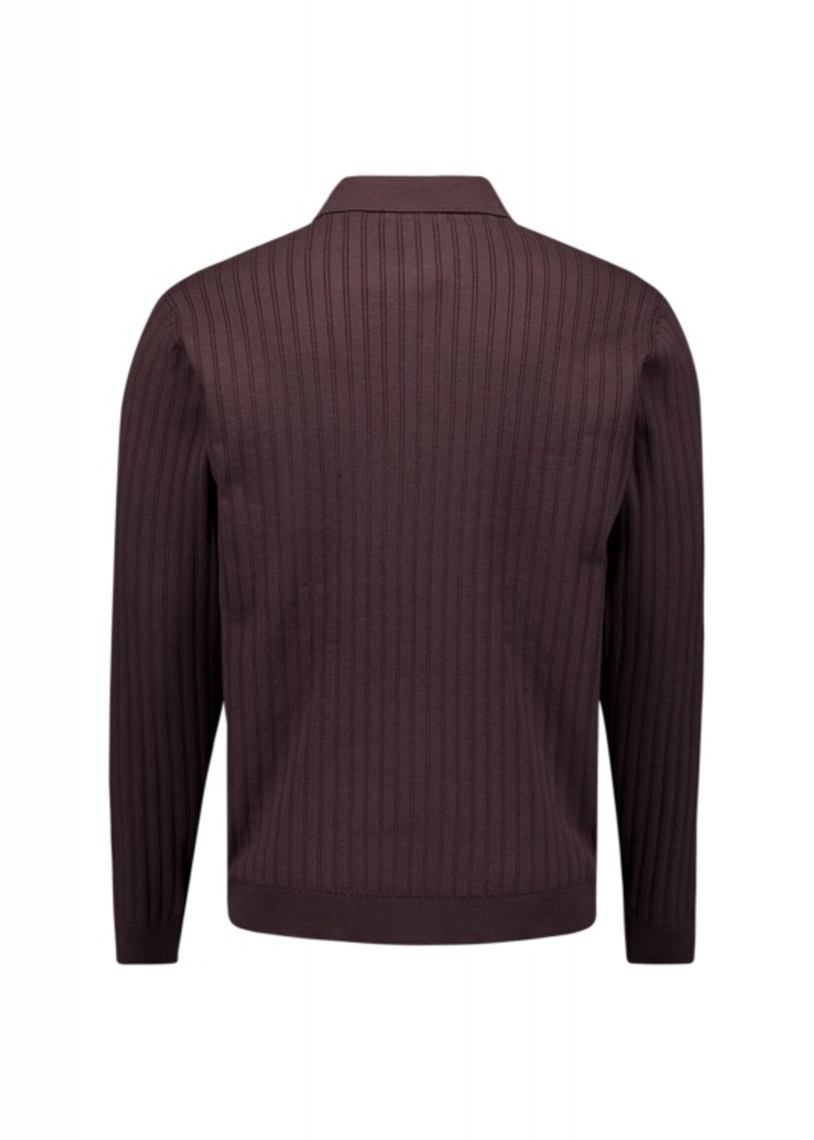 No Excess Polo Half Zip Collar - Dark Brown