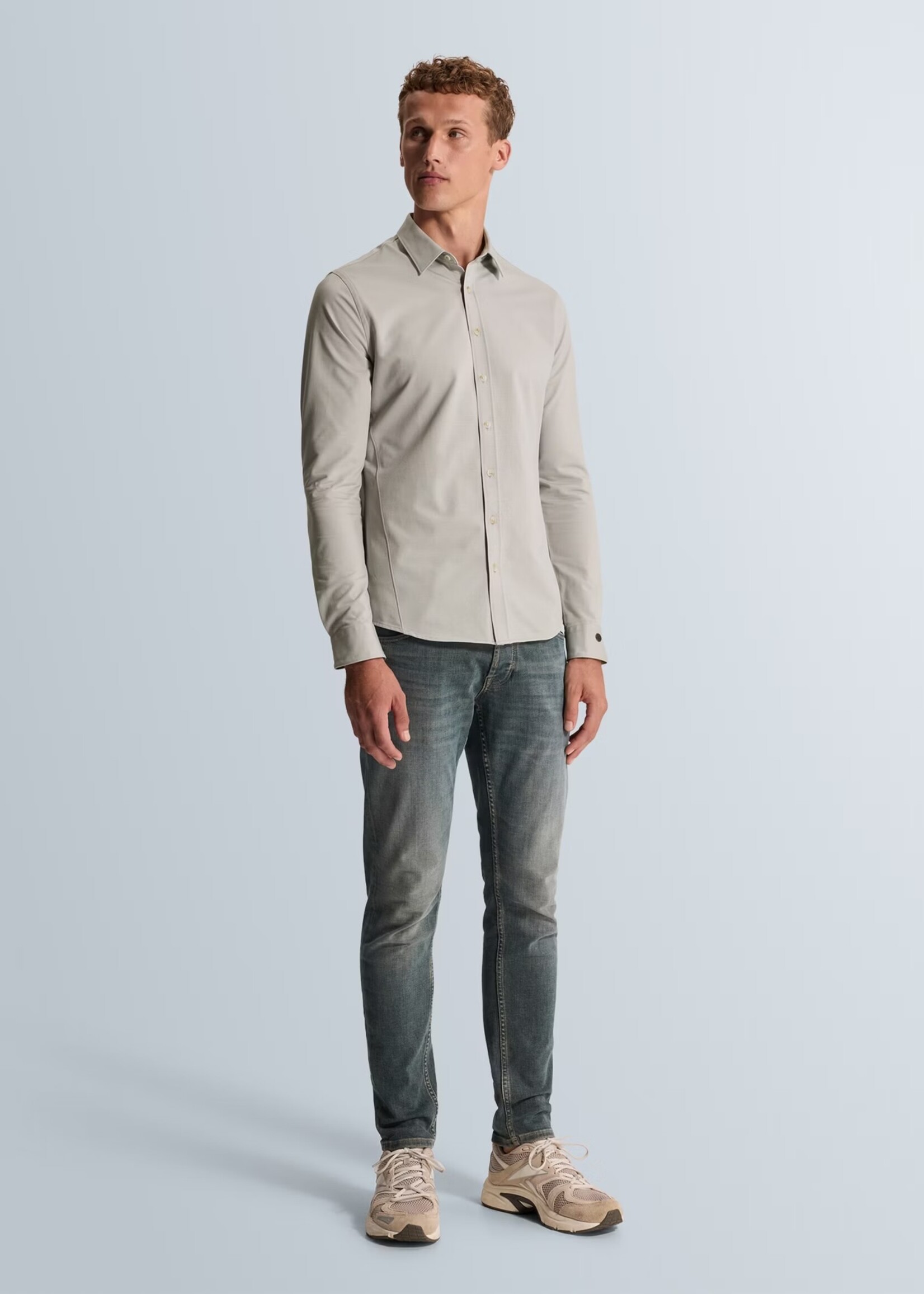Cast Iron Overhemd Twill Jesey - Harbor Mist