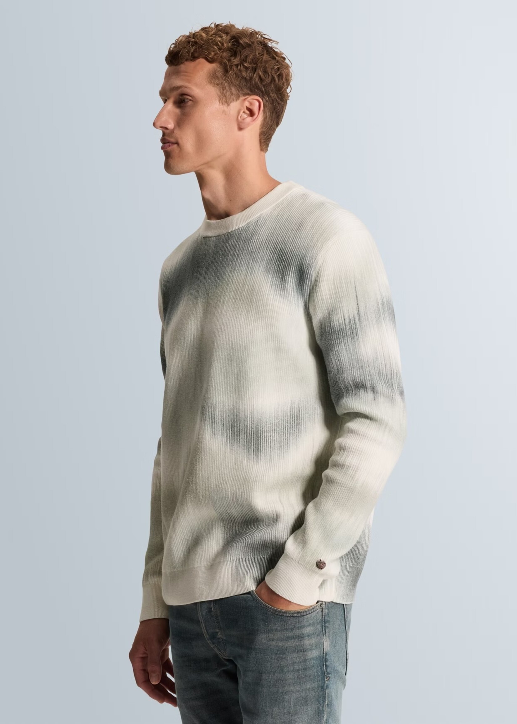 Cast Iron Sweat Regular Fit Cotton - White Down