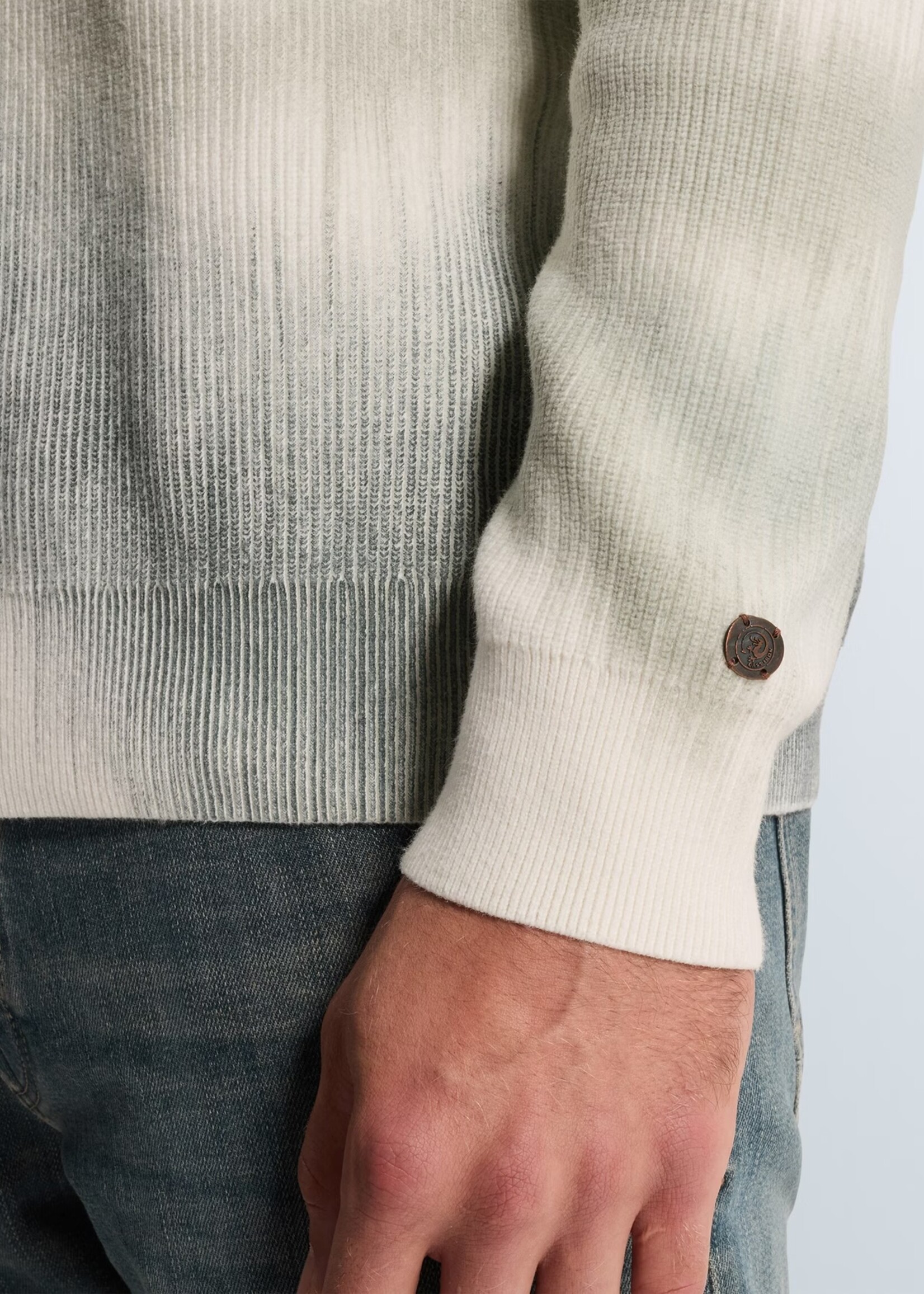 Cast Iron Sweat Regular Fit Cotton - White Down