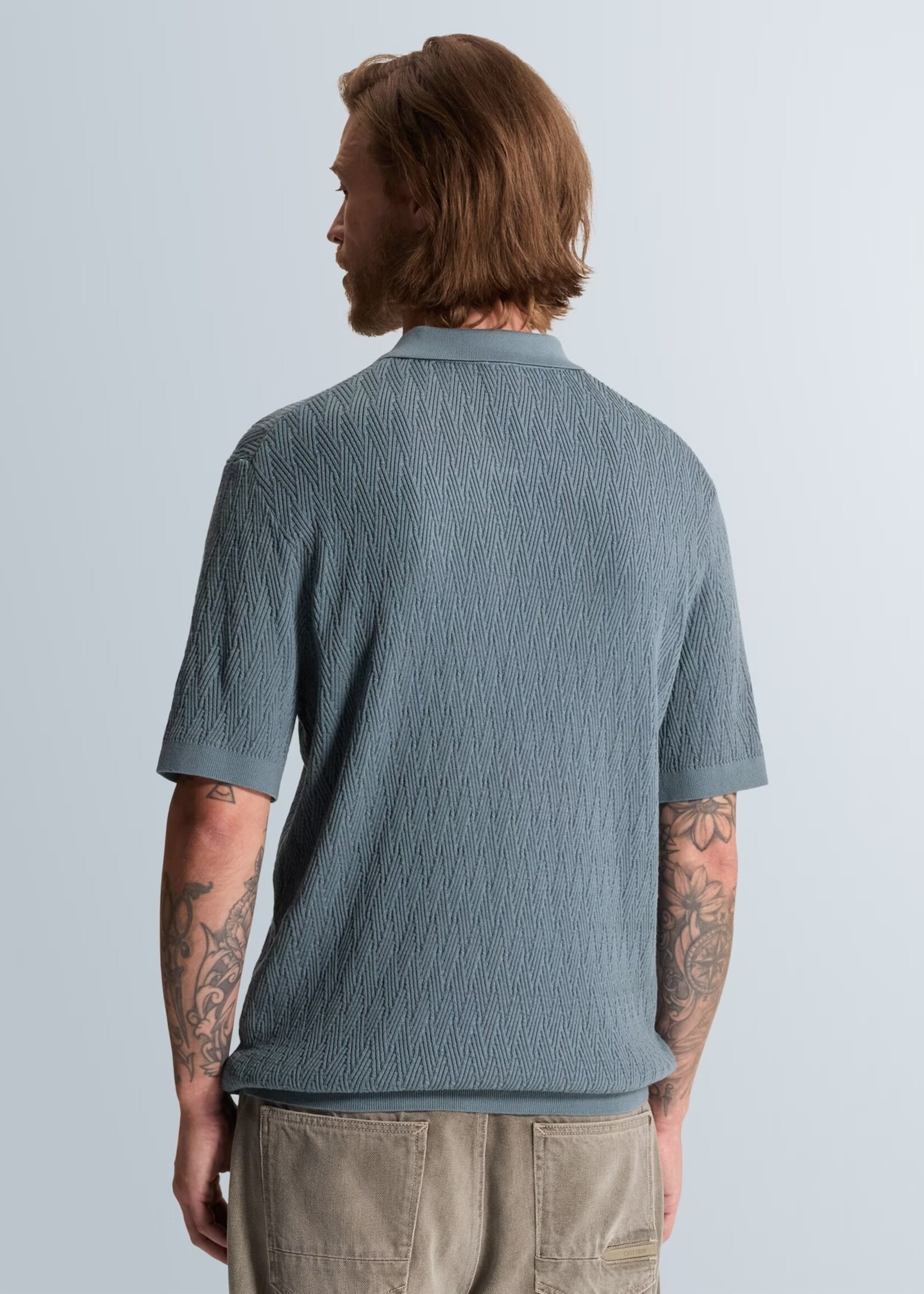 Cast Iron Polo Cotton Modal - Blue Mirage