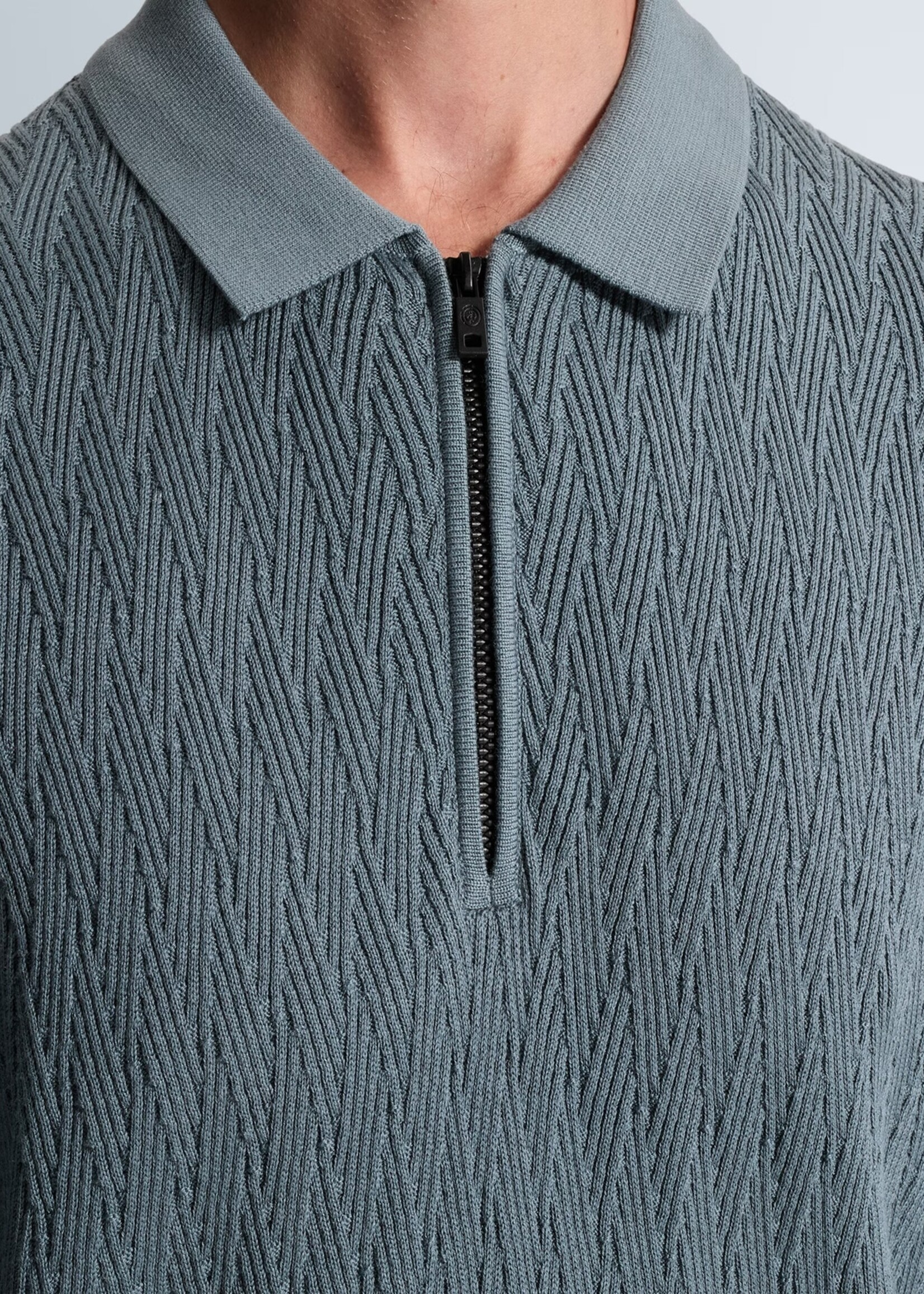 Cast Iron Polo Cotton Modal - Blue Mirage