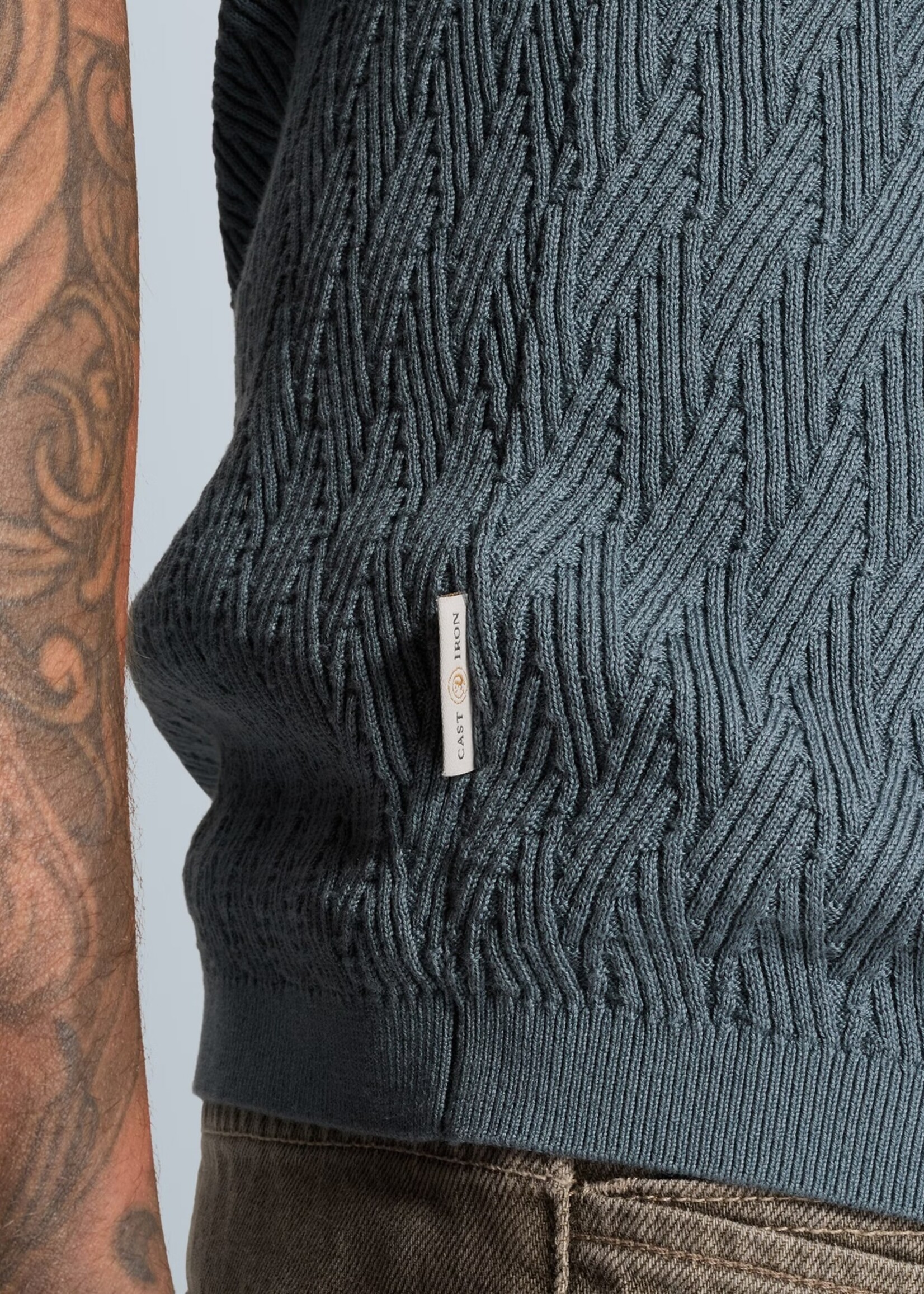 Cast Iron Polo Cotton Modal - Blue Mirage