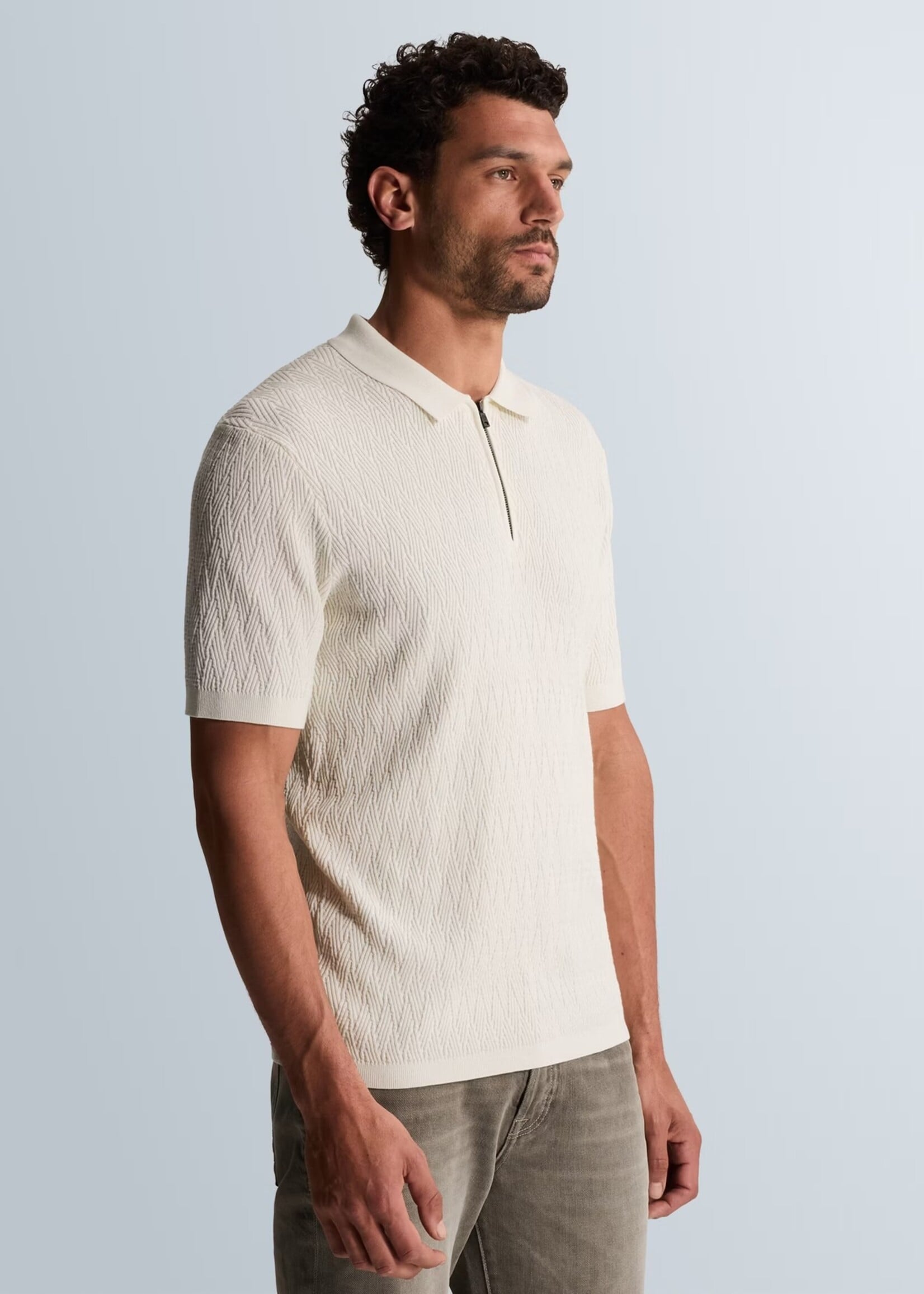 Cast Iron Polo Cotton Modal - White Down