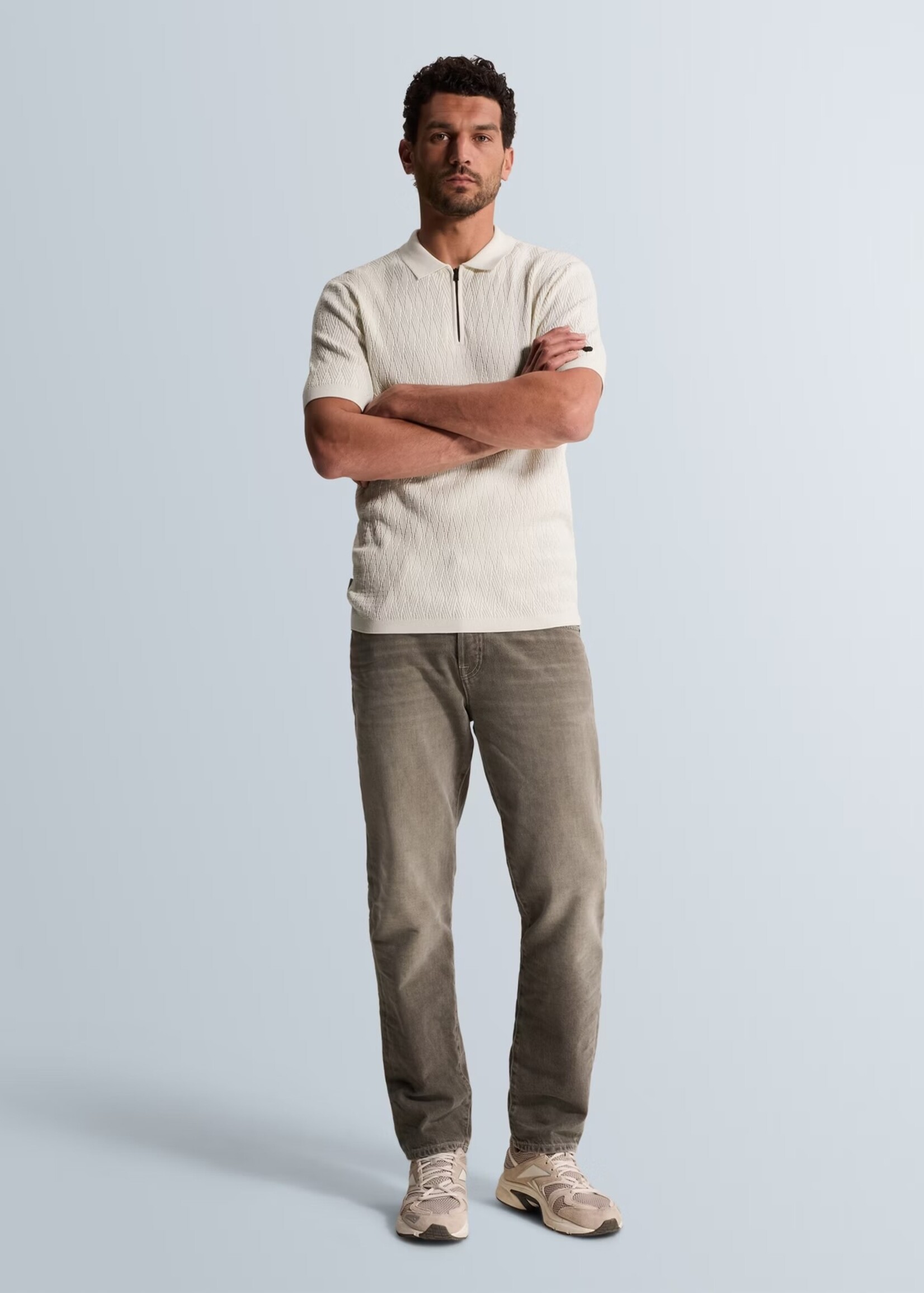 Cast Iron Polo Cotton Modal - White Down