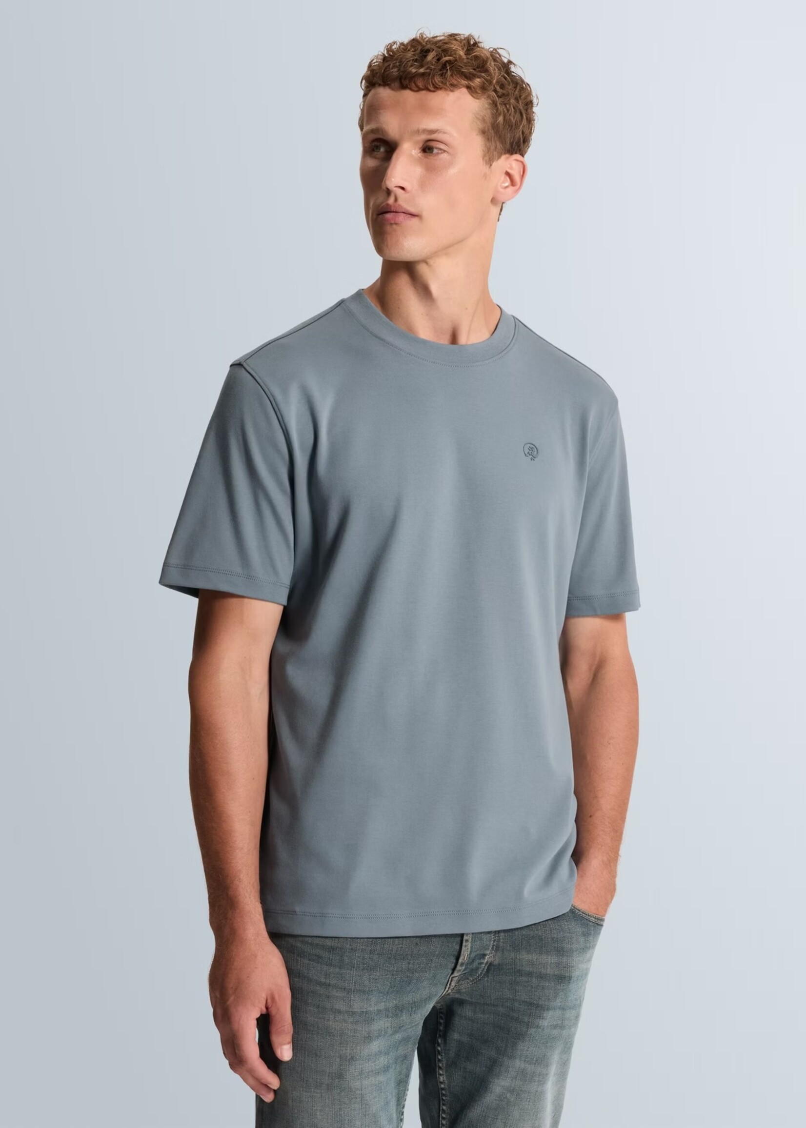 Cast Iron T-shirt Interlock Regular Fit - Blue Mirage