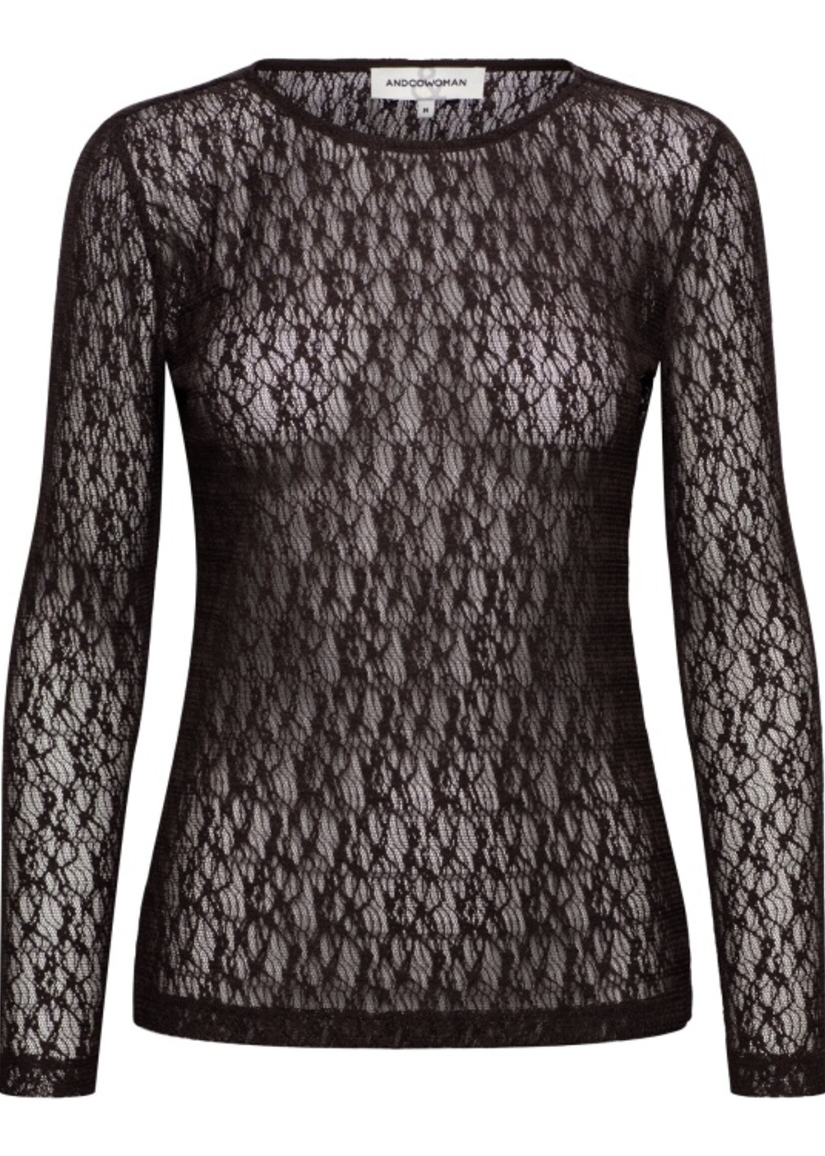 &Co Woman Top Tris ace - Dark Chocolate