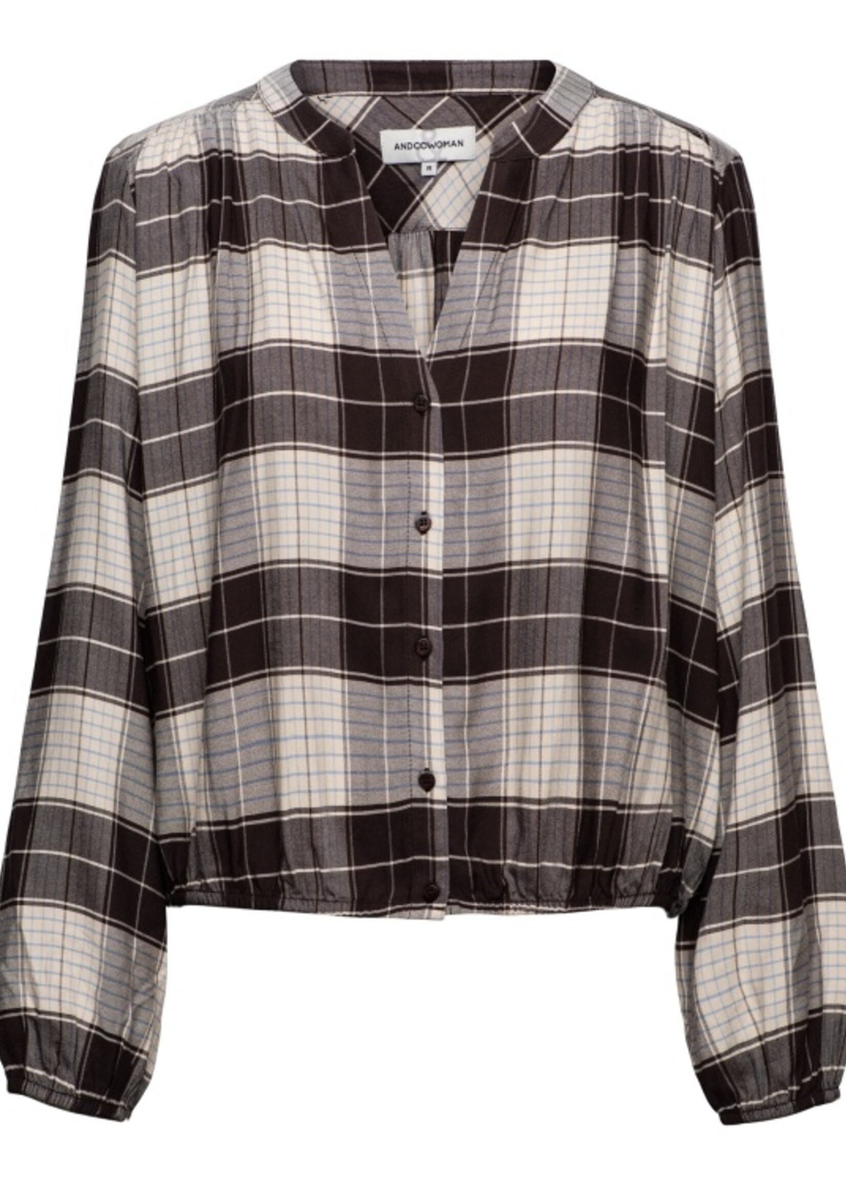 &Co Woman Blouse Adelle Check - Dark Chocolate