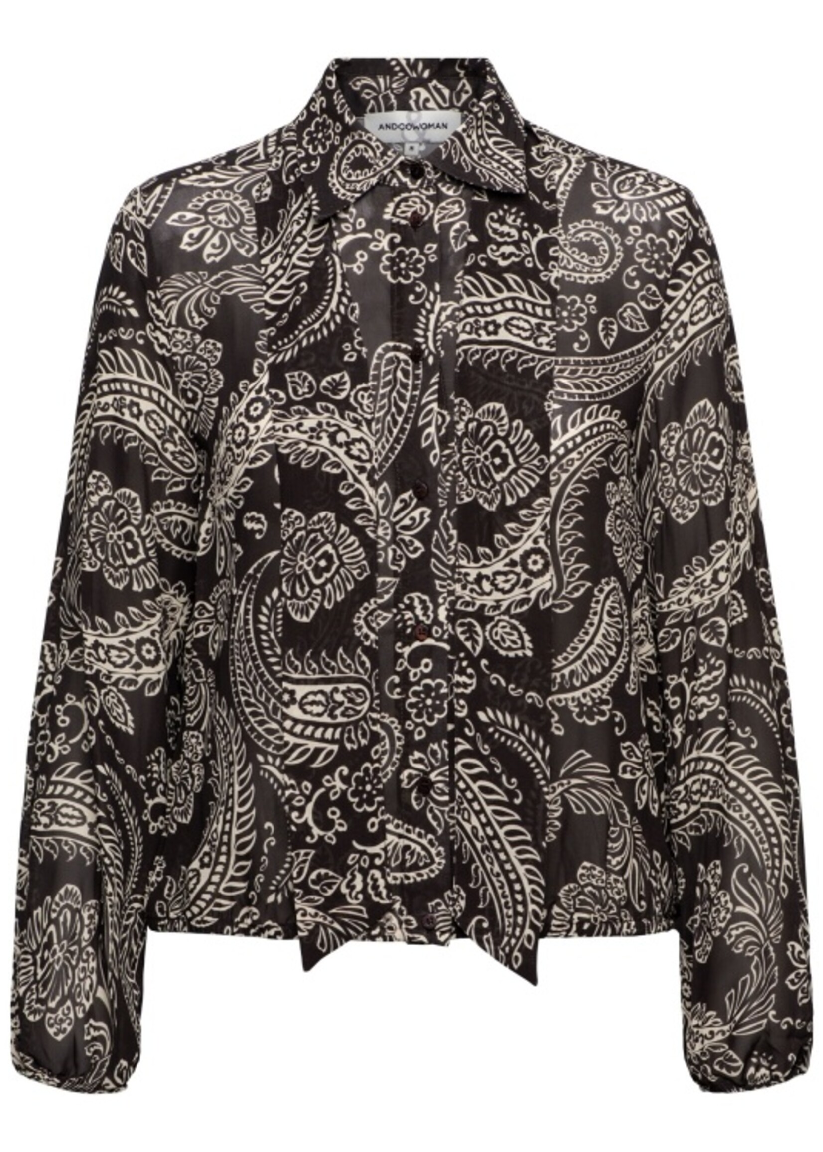 &Co Woman Blouse Alisha Paisley - Dark Chocolate