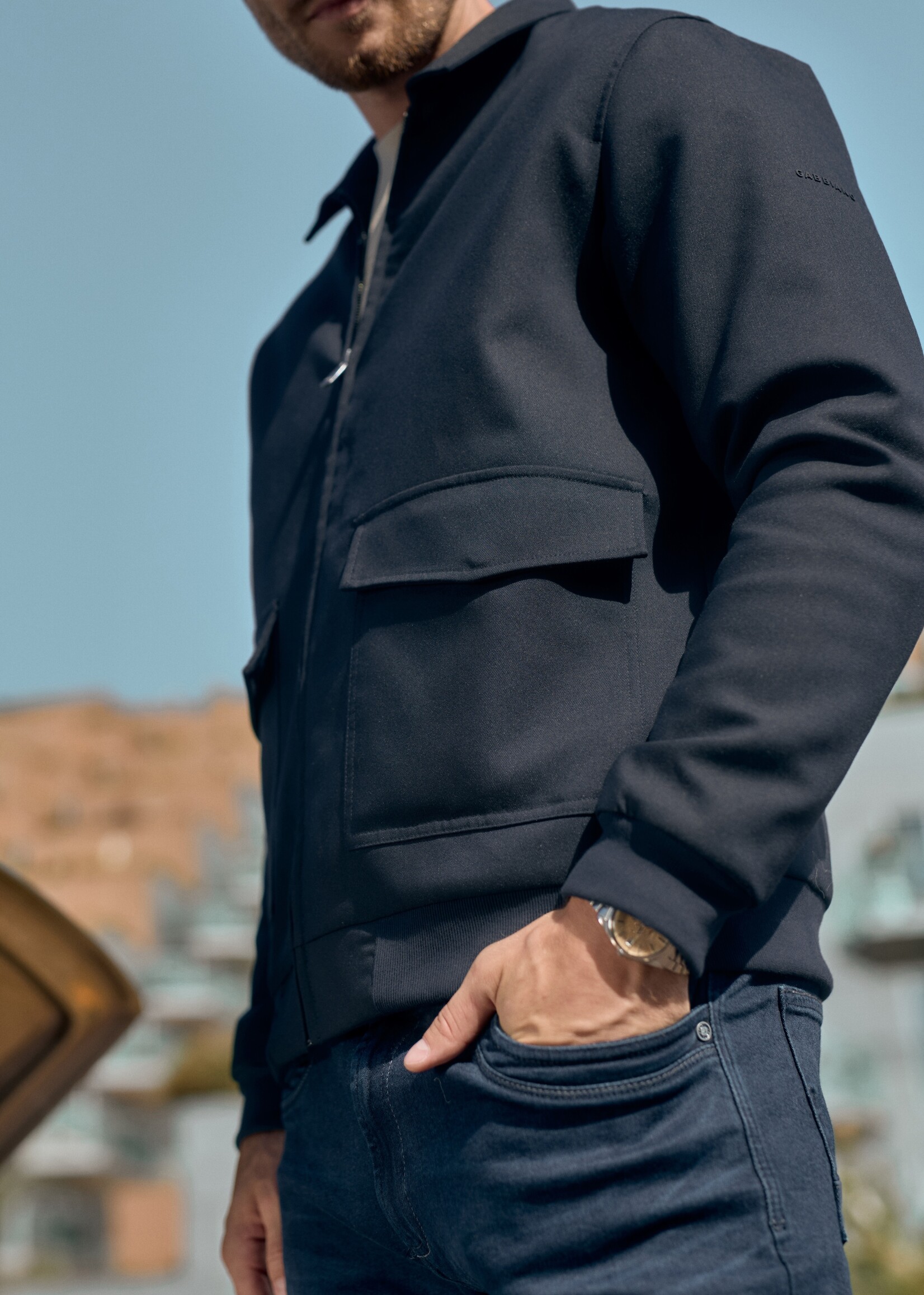 Gabbiano Jacket Harrington Woven - Navy