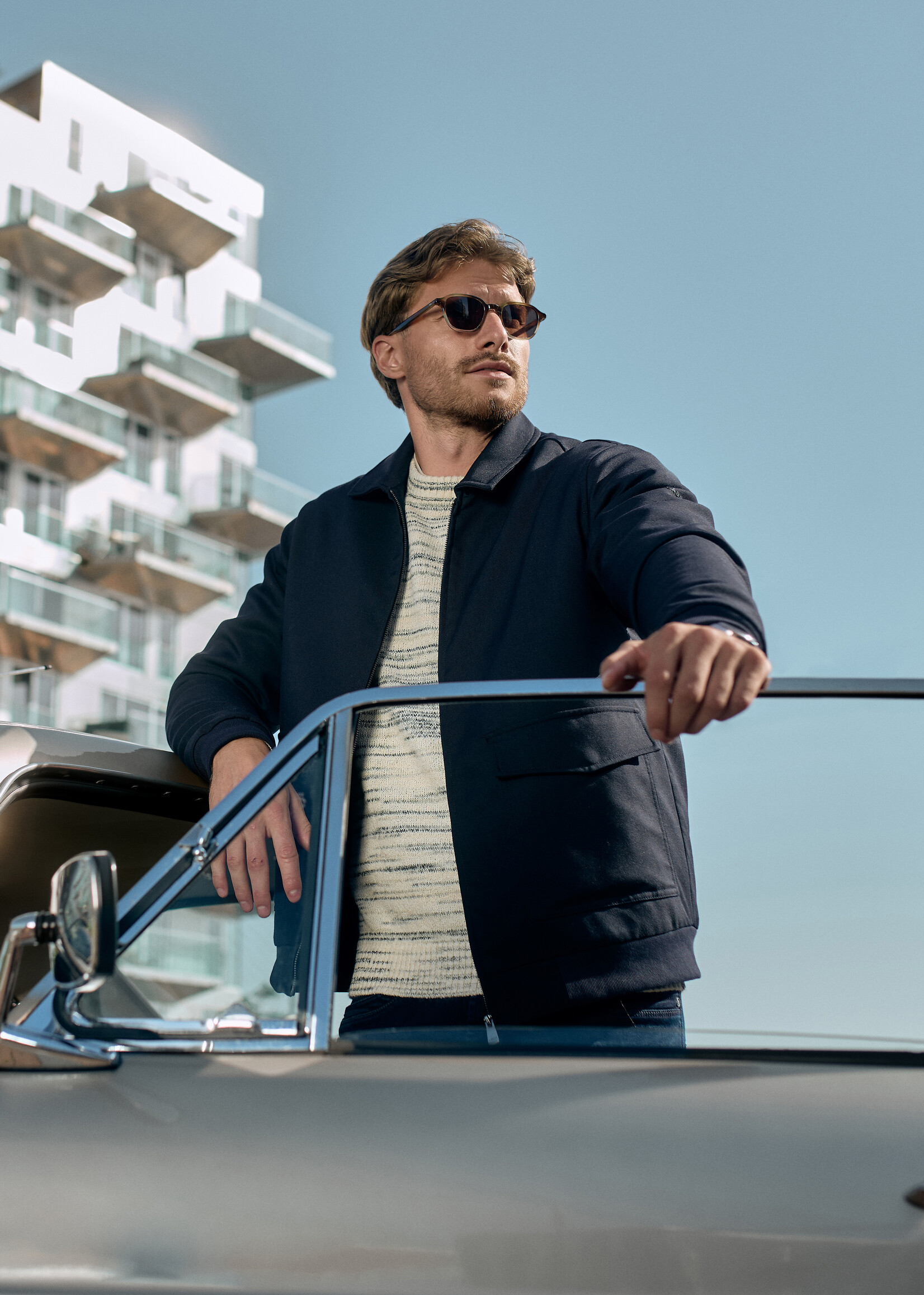 Gabbiano Jacket Harrington Woven - Navy