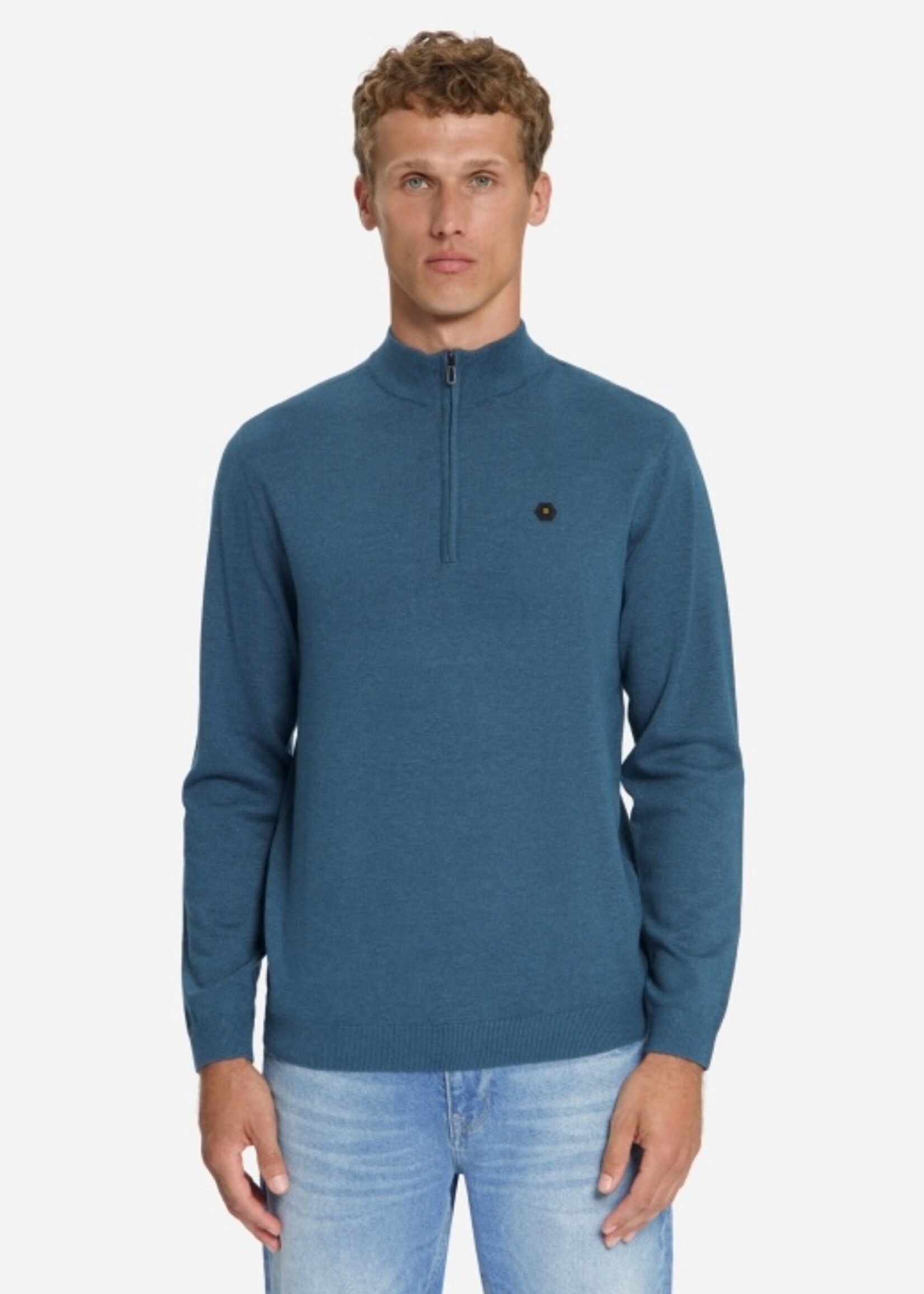 No Excess Pullover Half Zip Melange - Shadow Blue