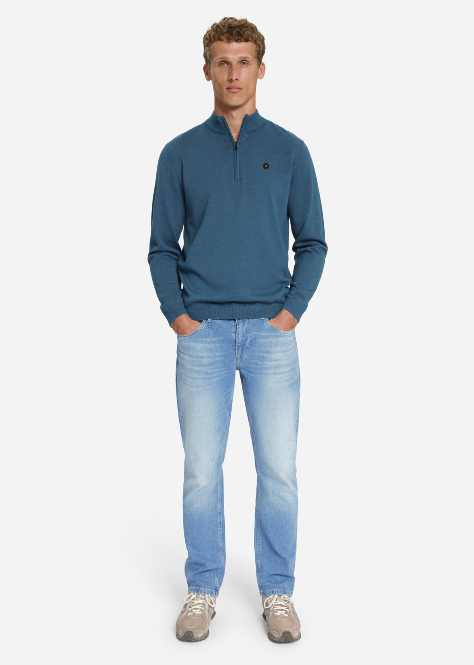 No Excess Pullover Half Zip Melange - Shadow Blue