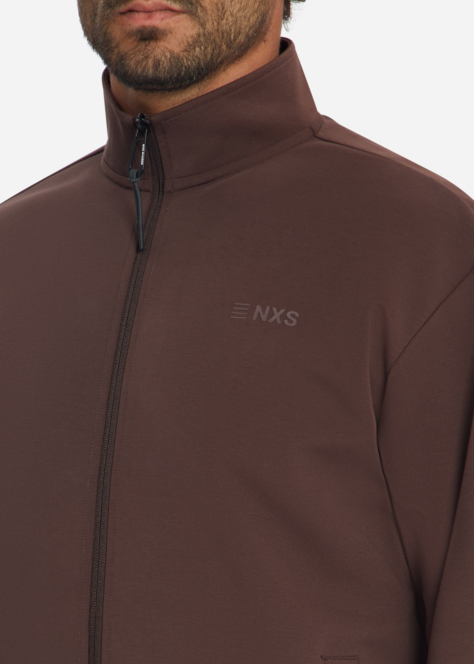 No Excess Sweater Full Zip - Dark Brown