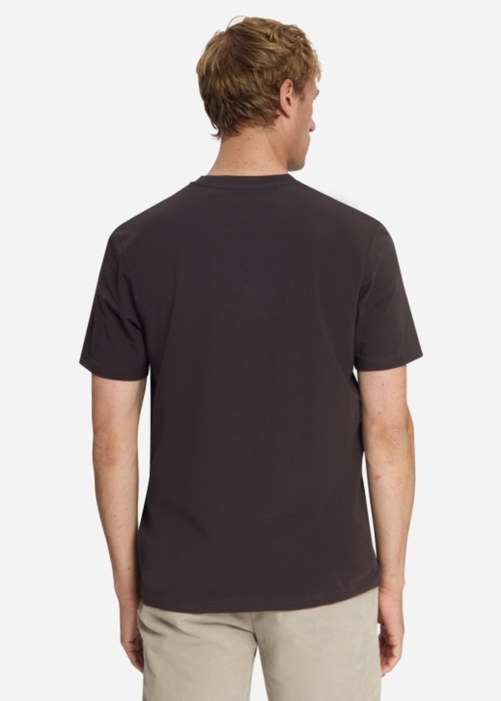 No Excess T-shirt Solid Basic Stretch - Dark Brown
