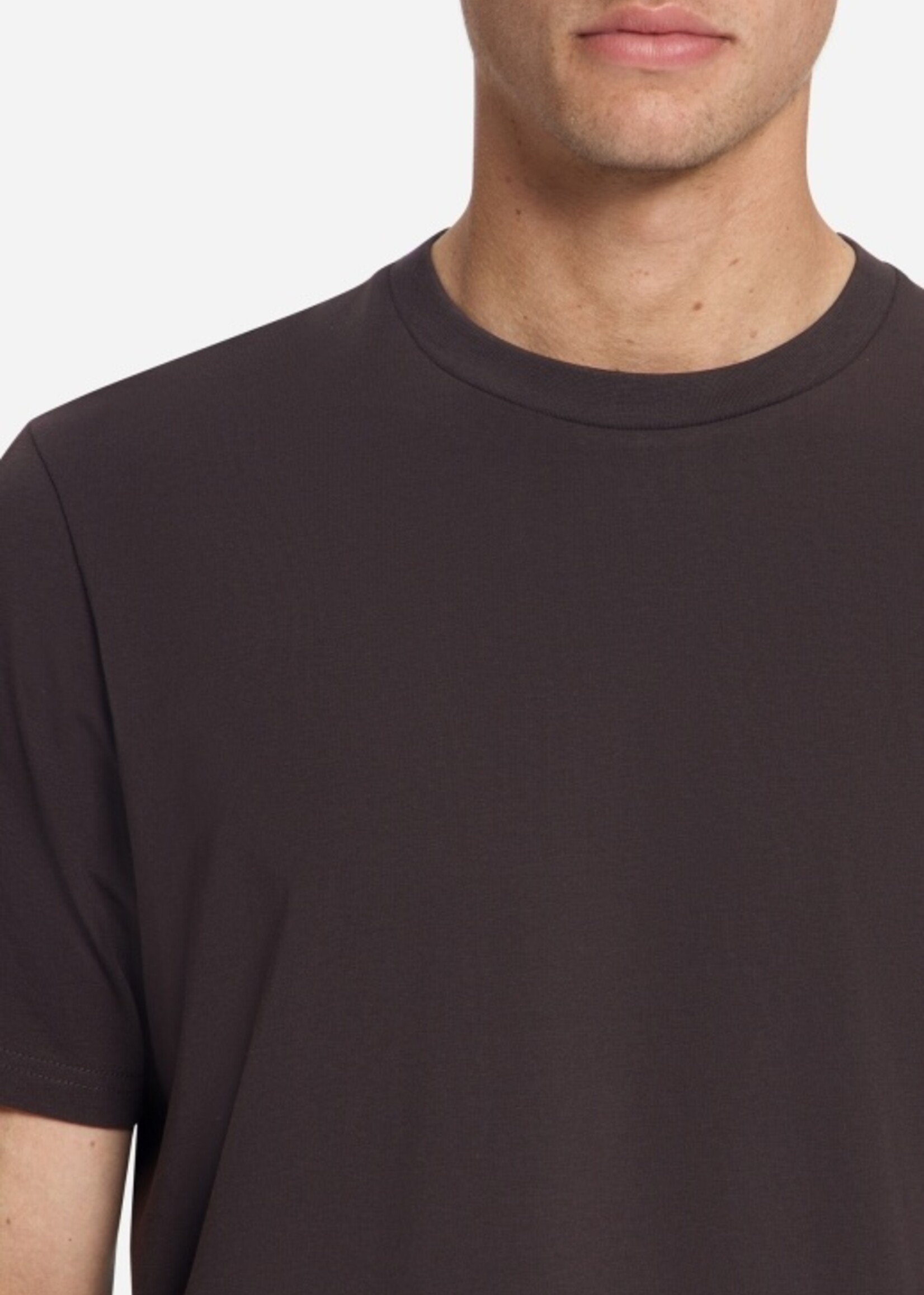 No Excess T-shirt Solid Basic Stretch - Dark Brown