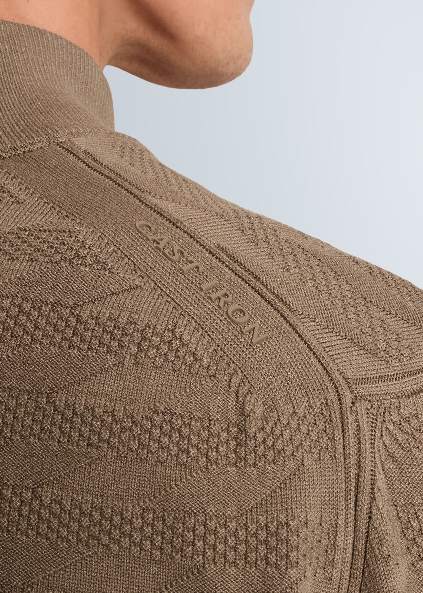 Cast Iron Half Zip Collar Comfort Blend - Walnut