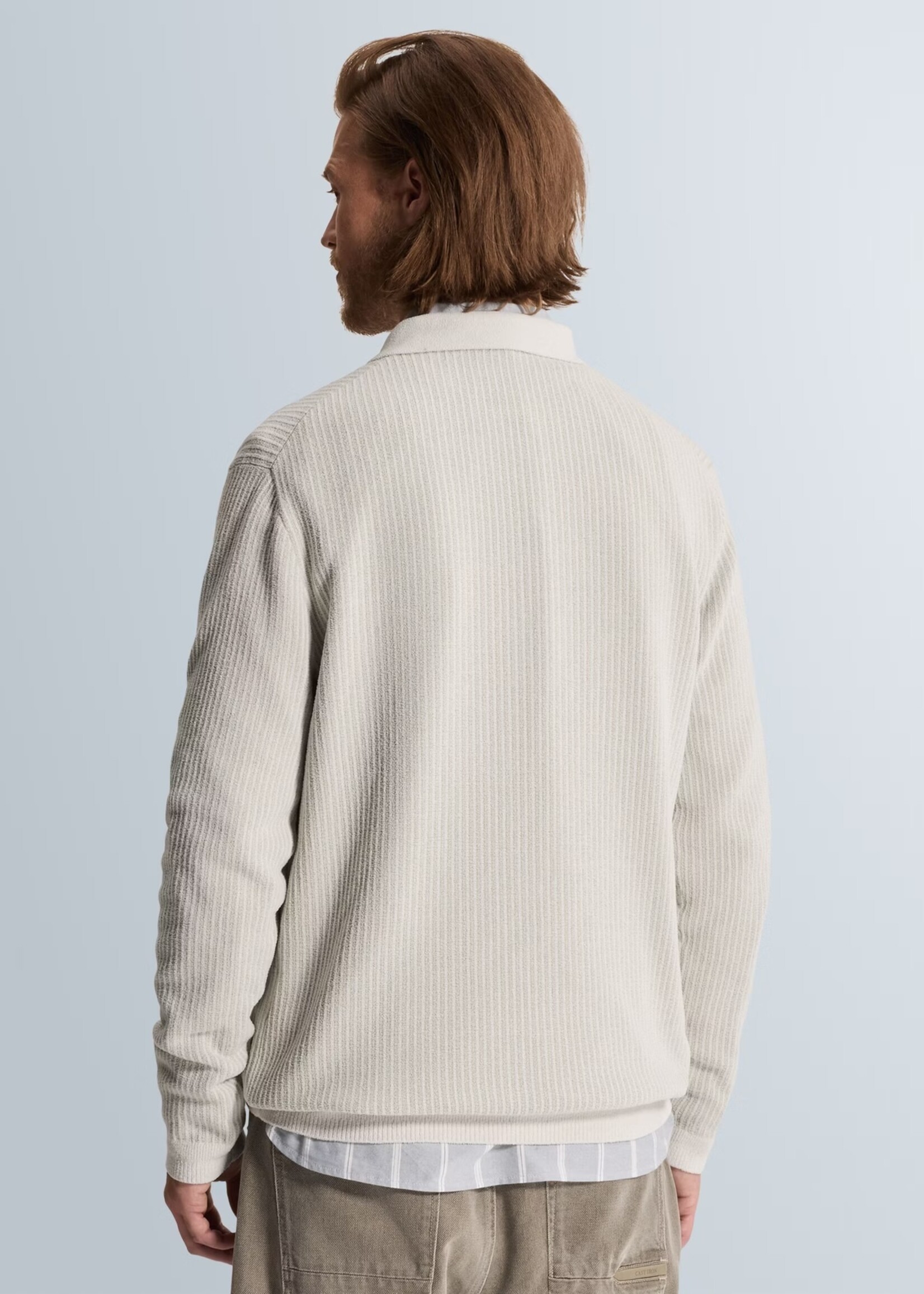 Cast Iron Sweat Polo Regular Soft Blend - White Down