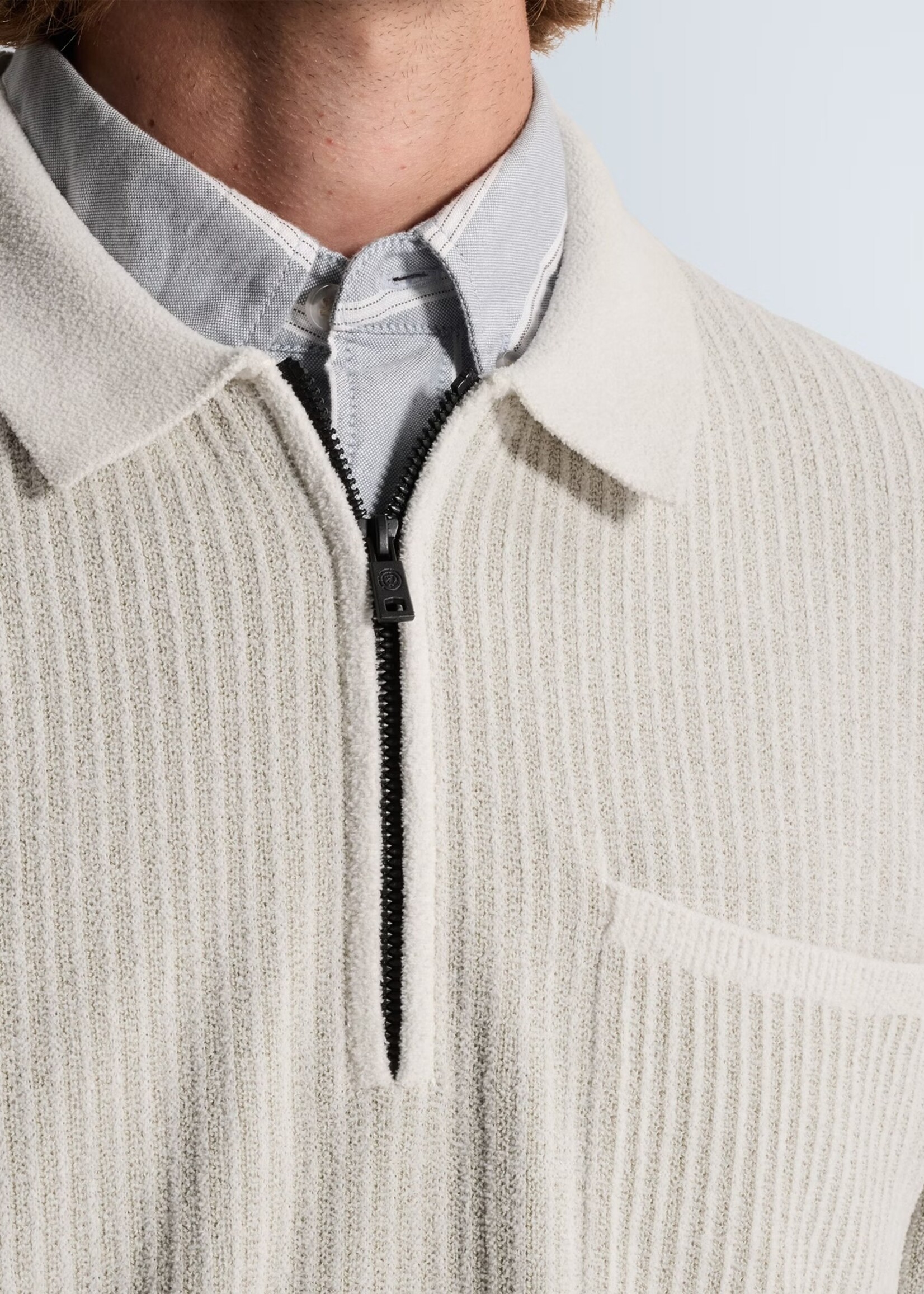 Cast Iron Sweat Polo Regular Soft Blend - White Down