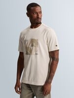 Cast Iron T-shirt Regular Peached Jersey - White Down