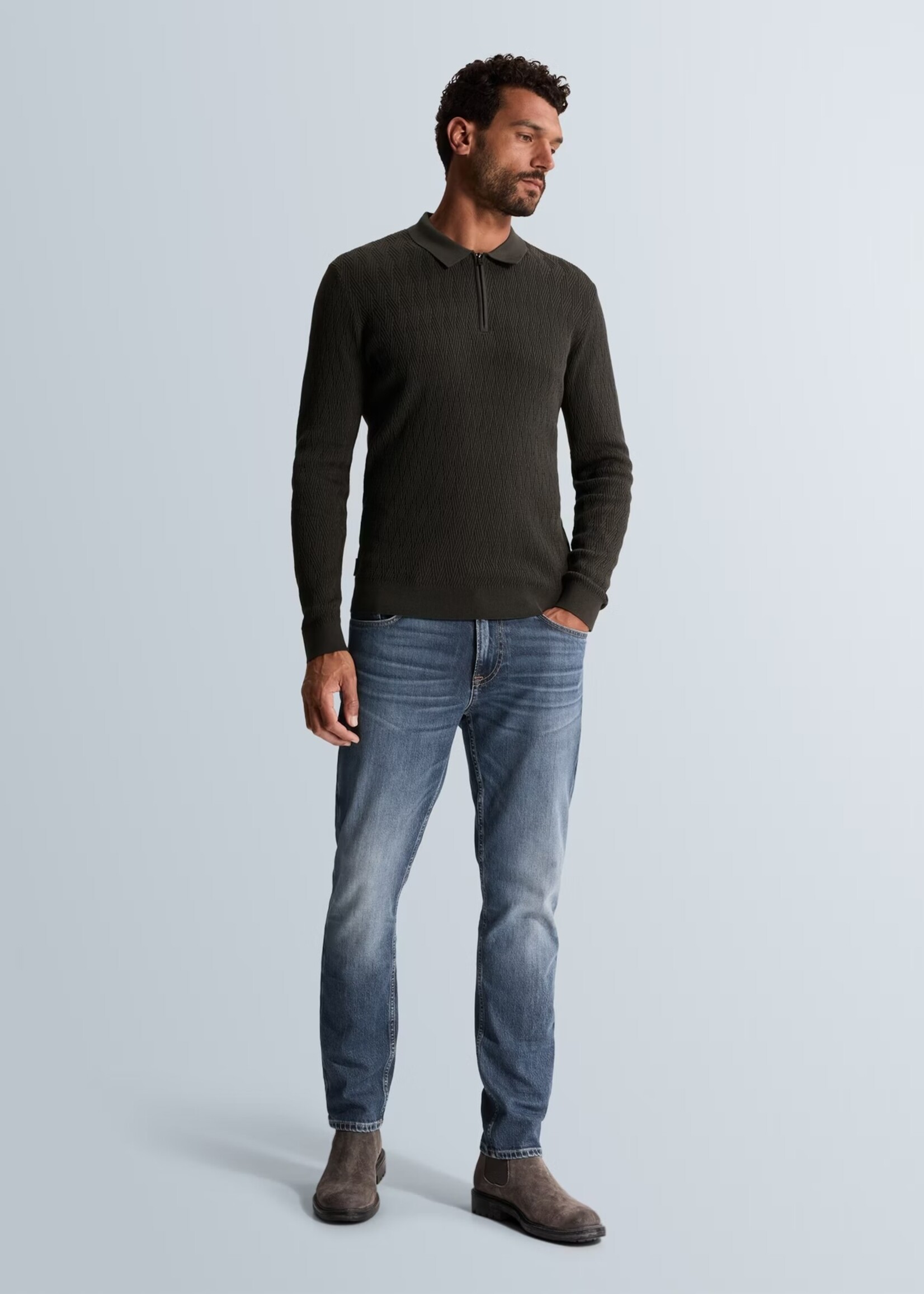 Cast Iron Half Zip Collar Cotton Modal - Clever Crows