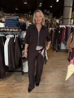 &Co Woman Broek Gizella - Dark Chocolate