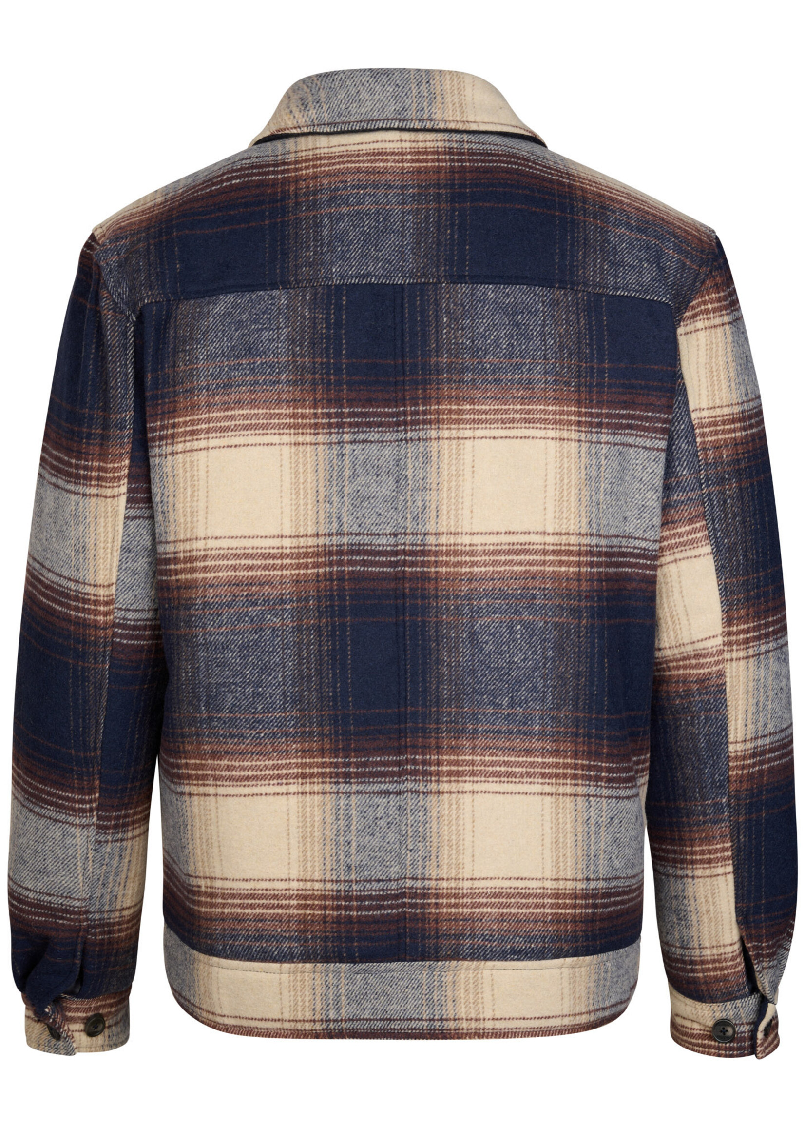 Petrol Industries Jacket Wool Check - Royal Navy