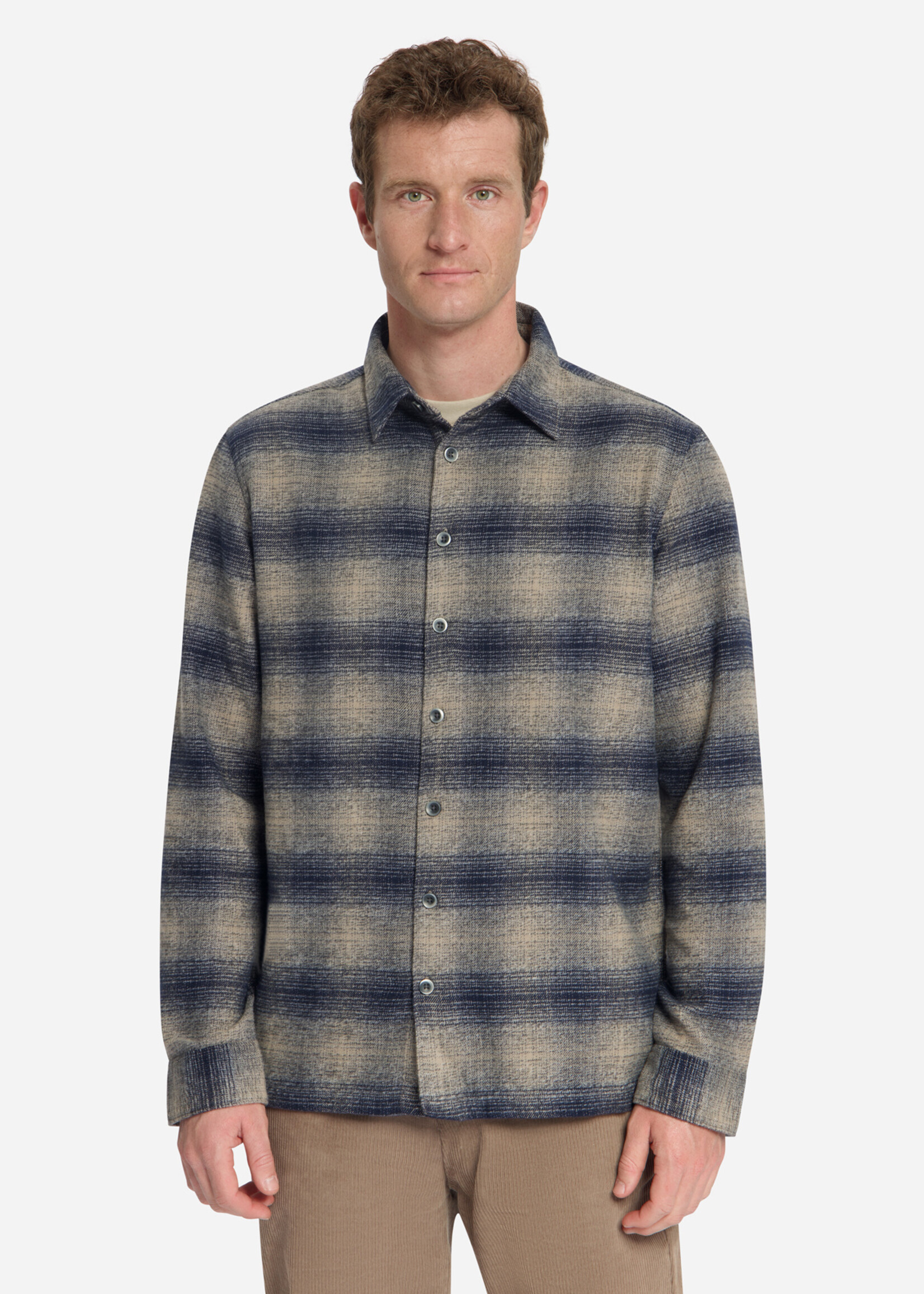 No Excess Overshirt Yarn Flannel Check - Dark Night