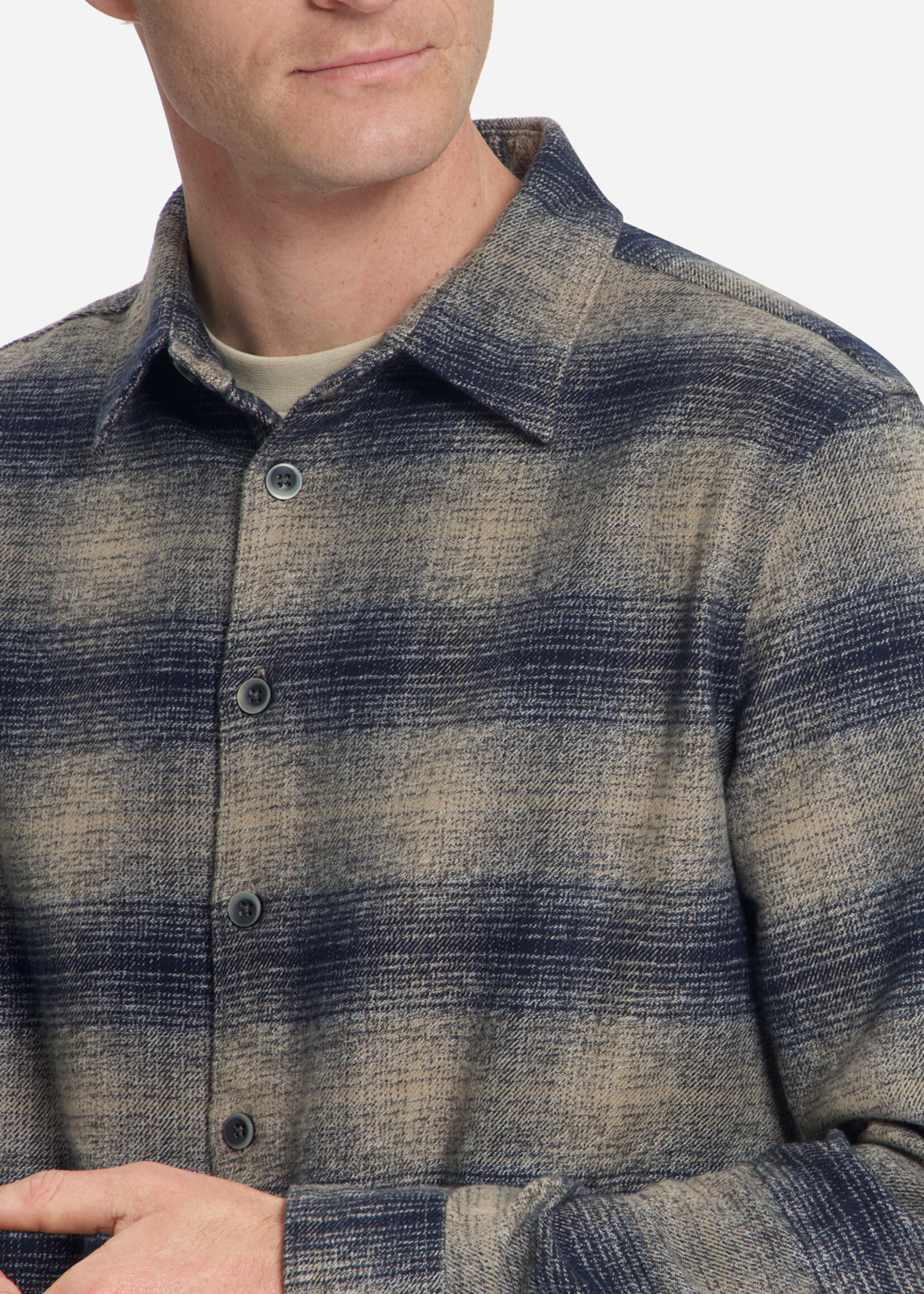 No Excess Overshirt Yarn Flannel Check - Dark Night