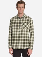 No Excess Overshirt Yarn Flannel Check - Stone