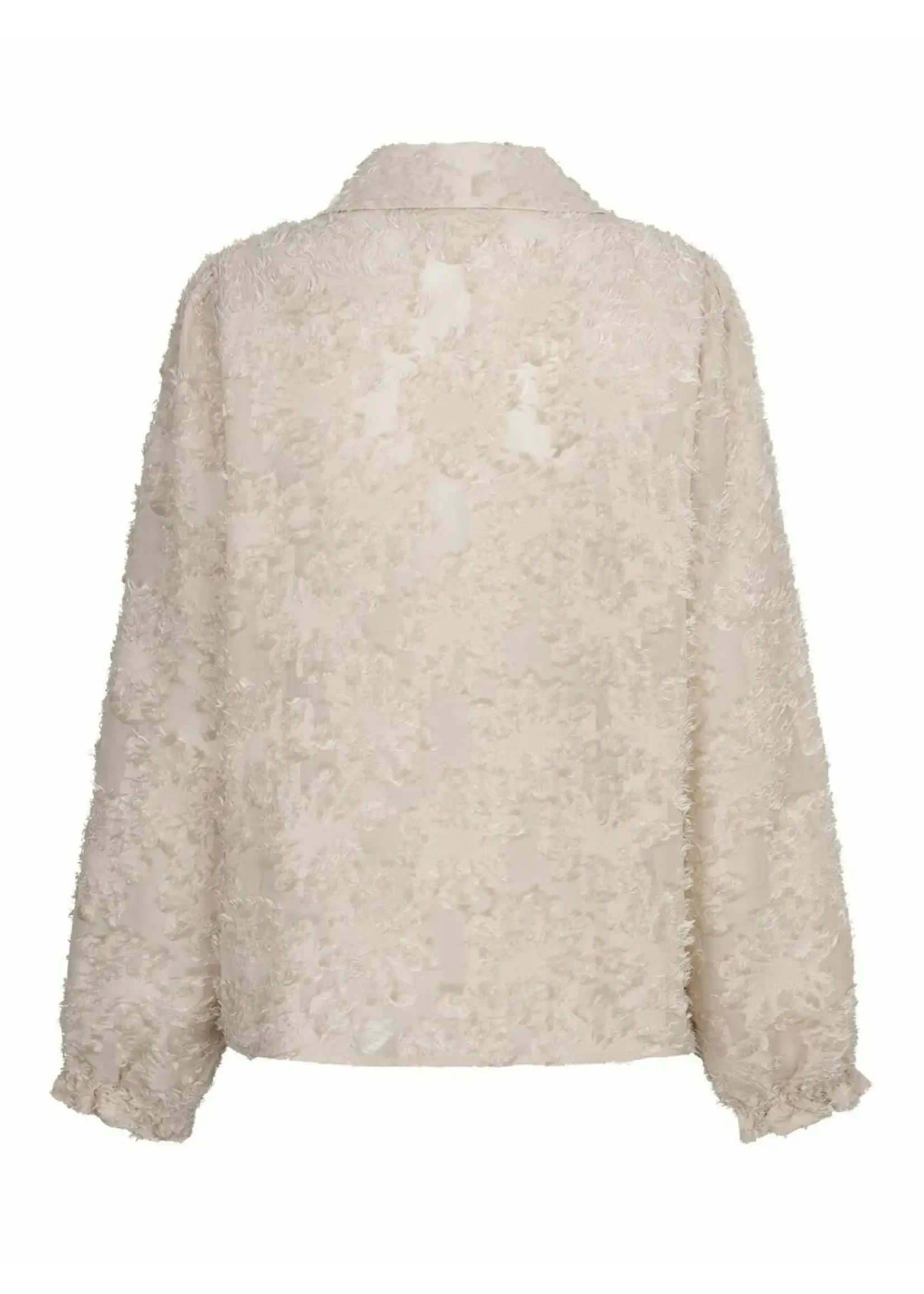 Red Button Blouse Fringes - Stone